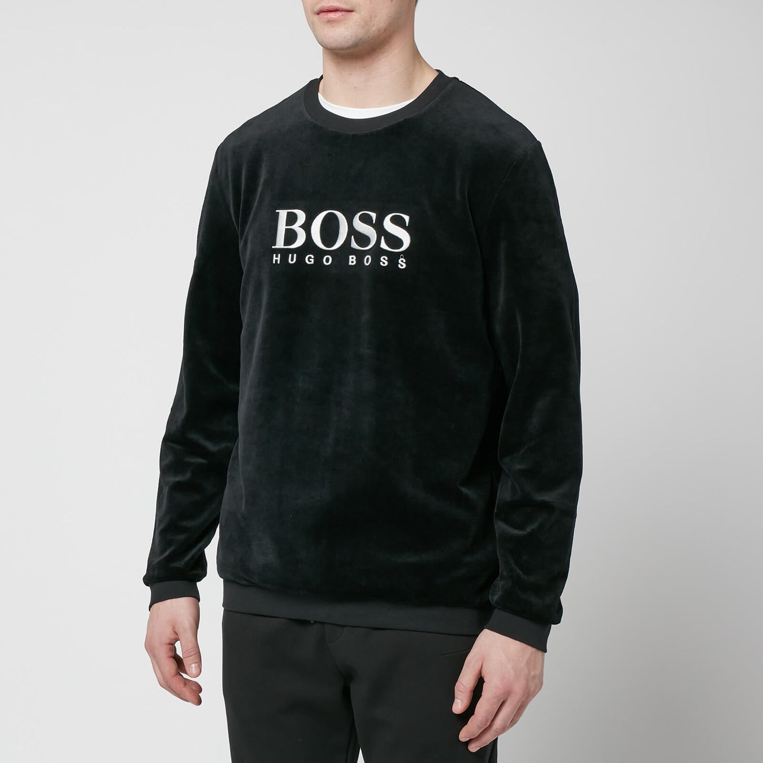BOSS Bodywear Men's Velour Sweatshirt - Black