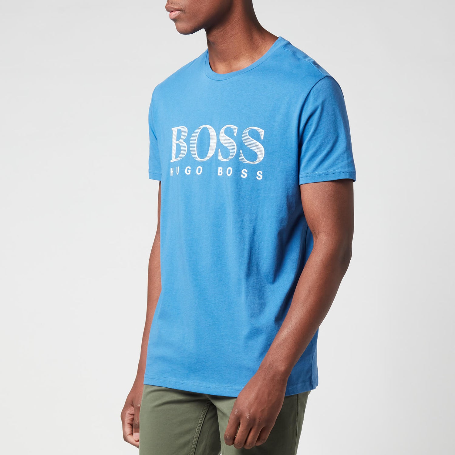 BOSS Swimwear Men's Crewneck Logo T-Shirt - Open Blue
