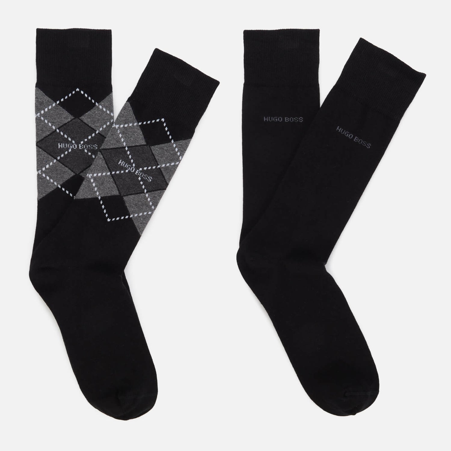 BOSS Bodywear Men's 2-Pack Argyle Socks - Black