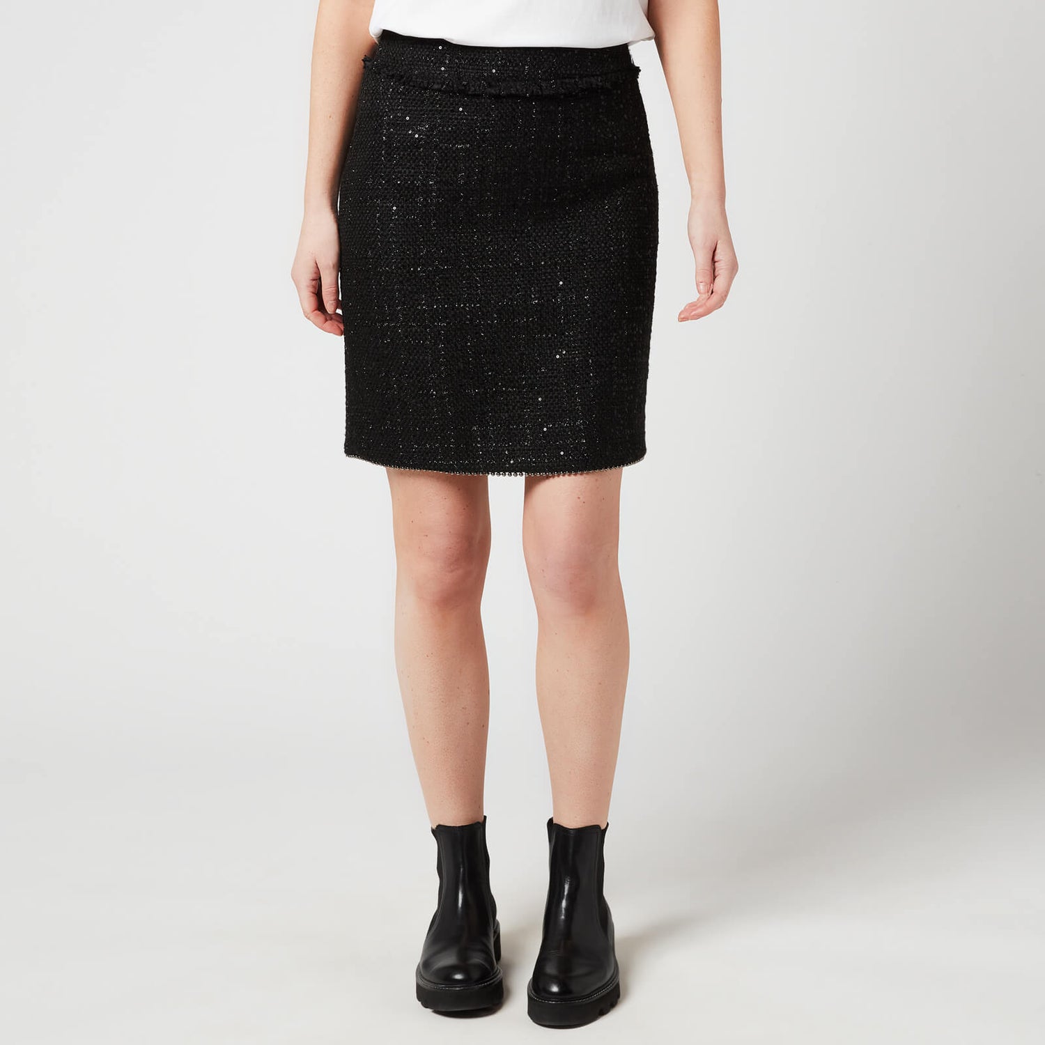 KARL LAGERFELD Women's Sparkle Boucle Skirt - Black