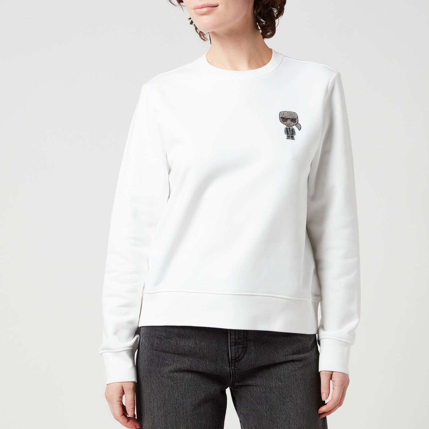 KARL LAGERFELD Women's Ikonik Mini Karl Rs Sweatshirt - White - M