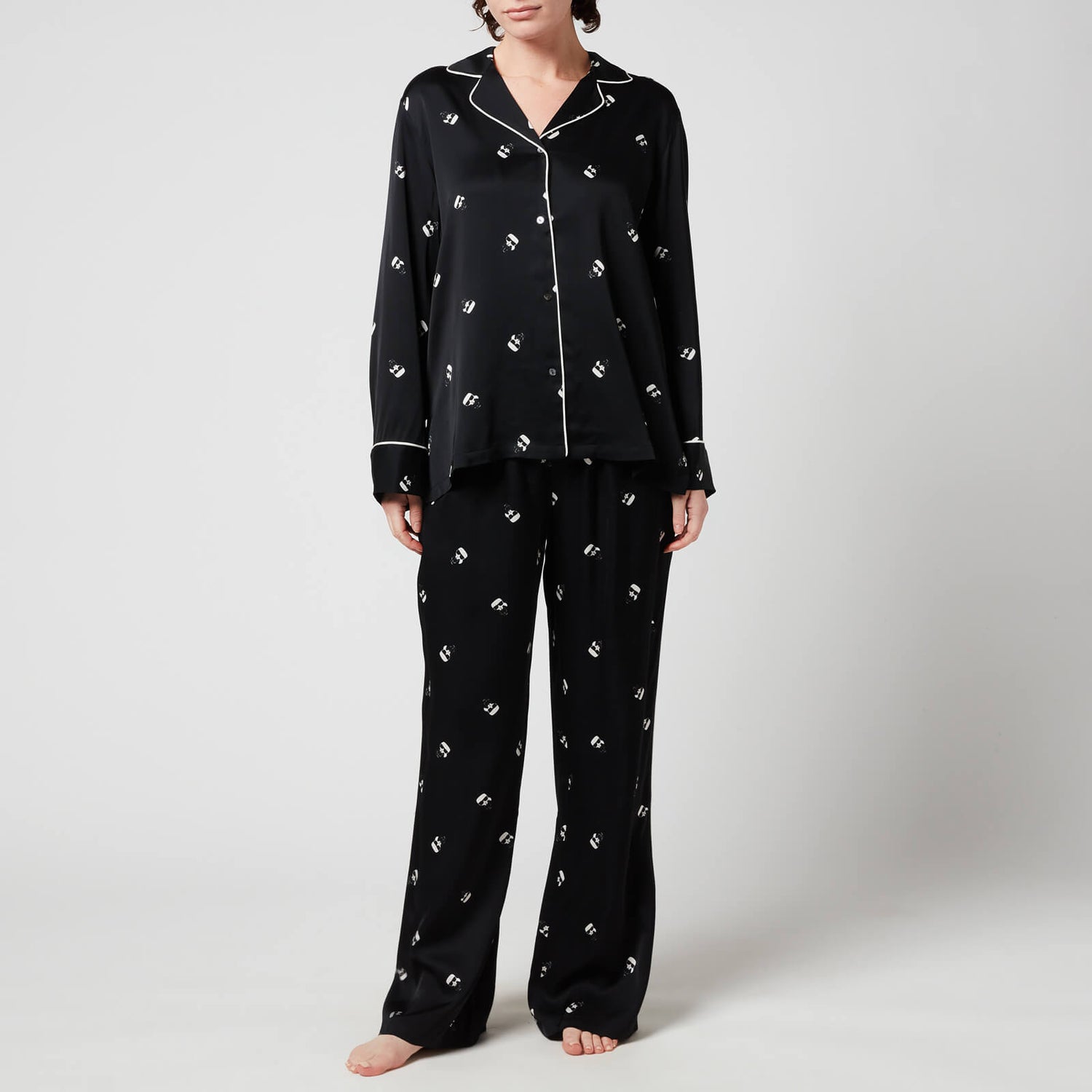 KARL LAGERFELD Women's All-Over Ikonik Pyjama Set - Black