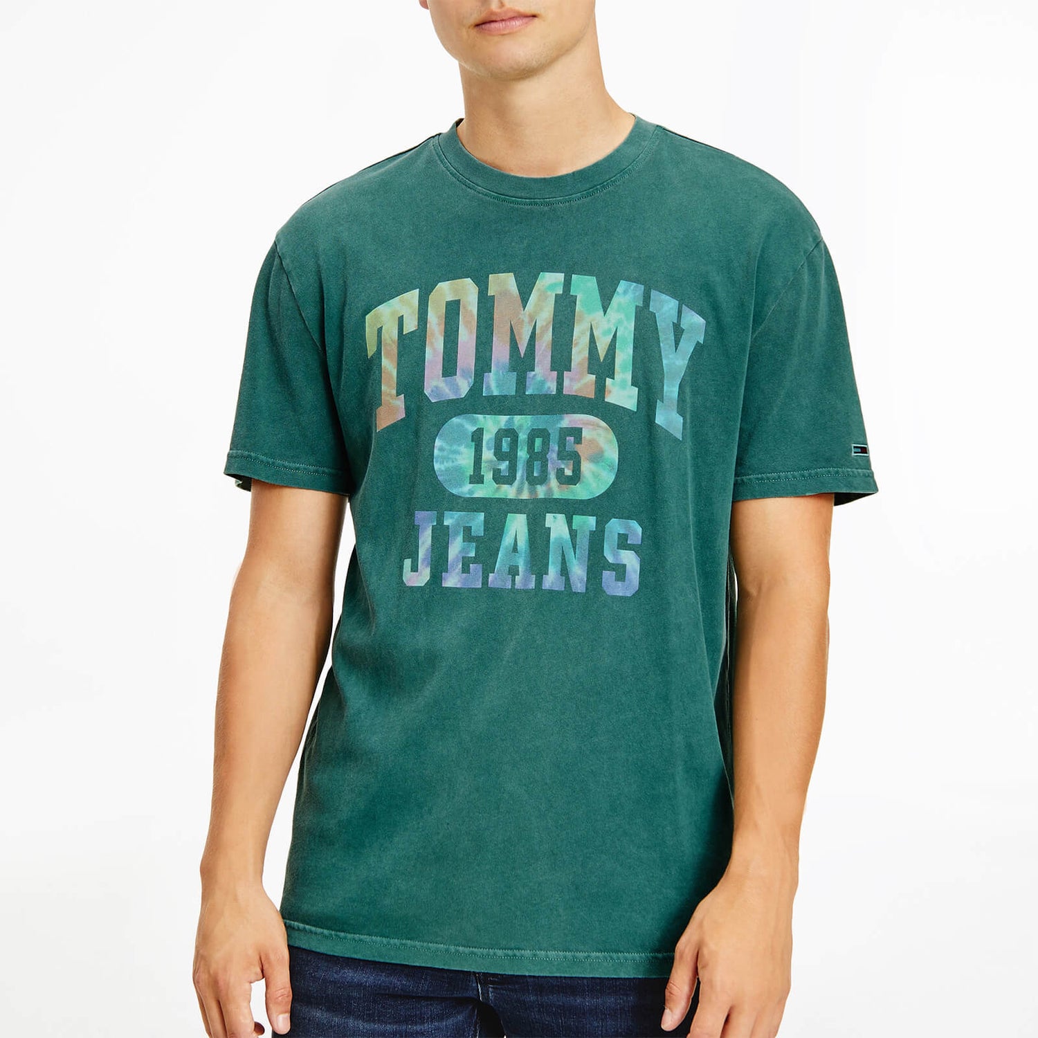 Tommy Jeans Men's Collegiate Tie Dye T-Shirt - Rural Green