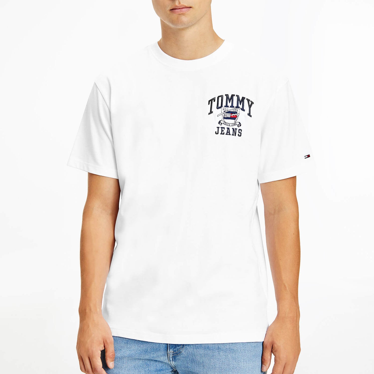 Tommy Jeans Men's Homespun College T-Shirt - White - L