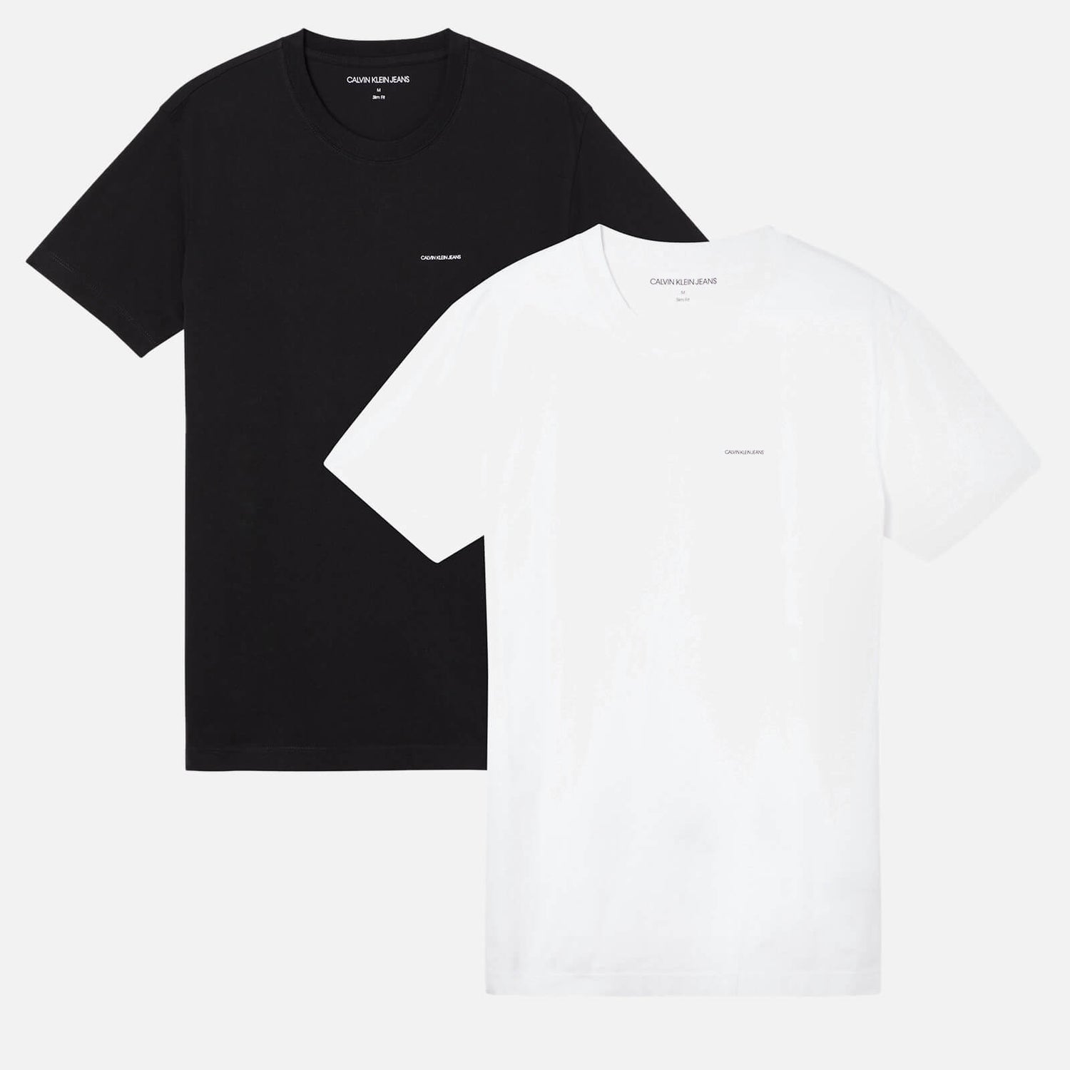 Calvin Klein Jeans Men's 2-Pack Slim Fit T-Shirts - Bright White/Black Beauty