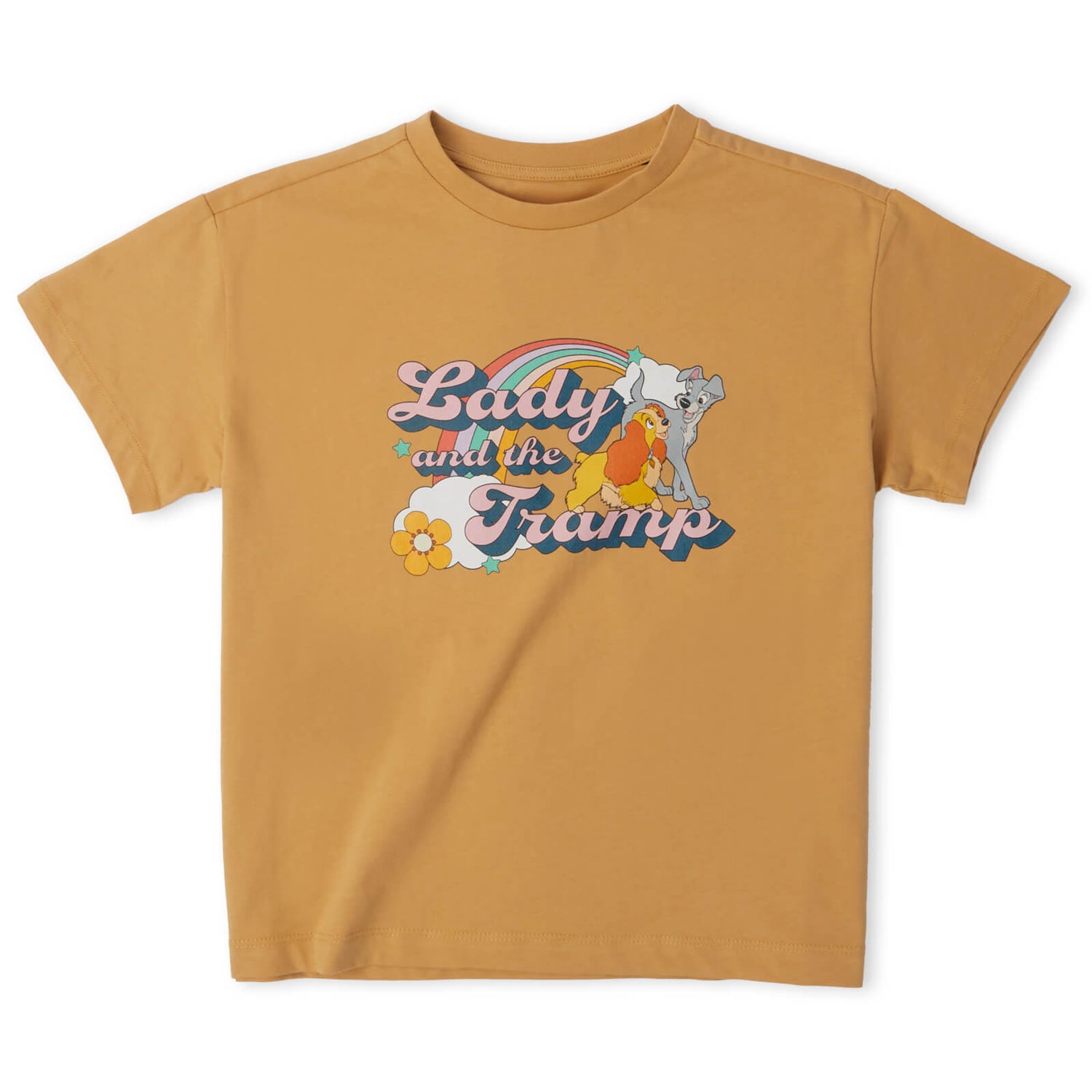 Disney Lady And The Tramp Women's Cropped T-Shirt - Tan