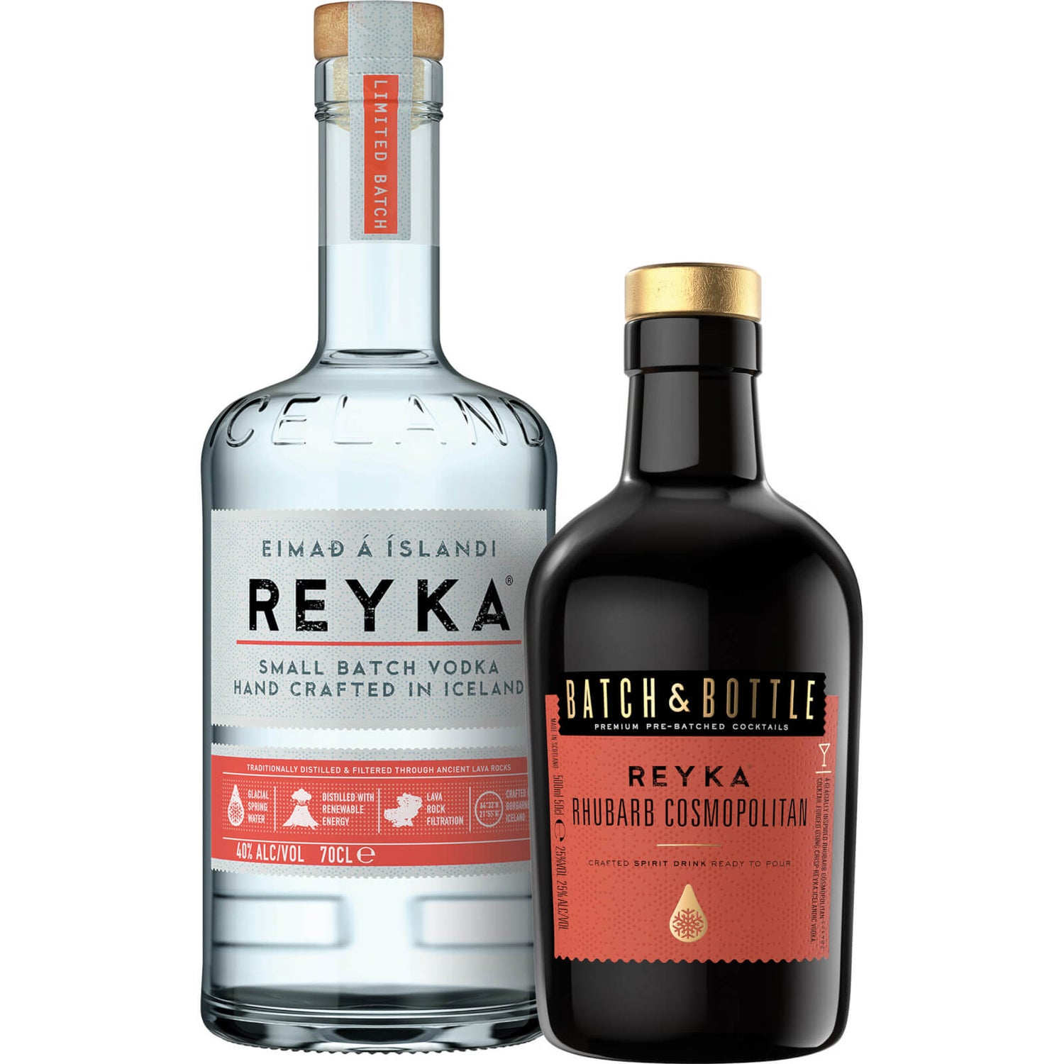 Reyka Icelandic Vodka and Batch & Bottle Rhubarb Cosmopolitan Bundle