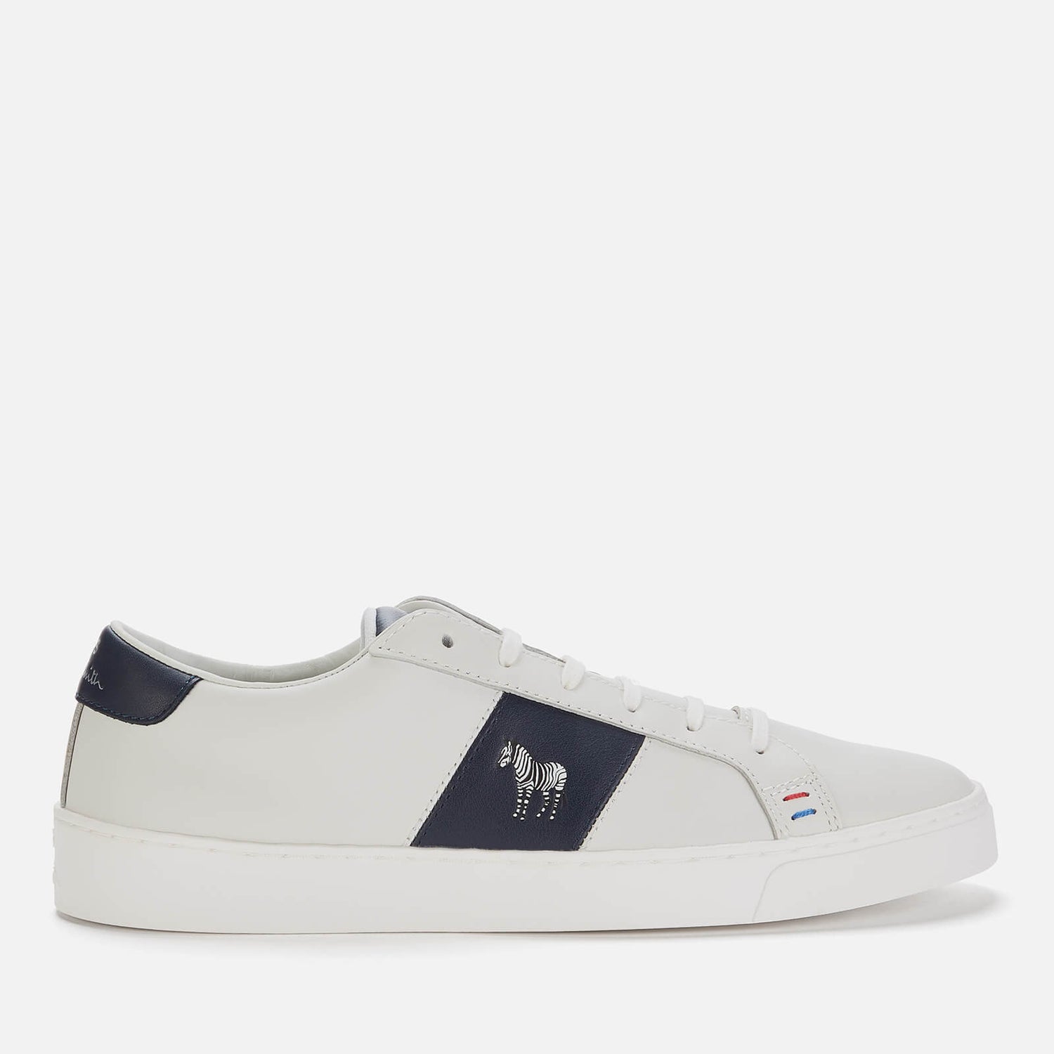 PS Paul Smith Men's Zach Leather Cupsole Trainers - White/Dark Navy - UK 7