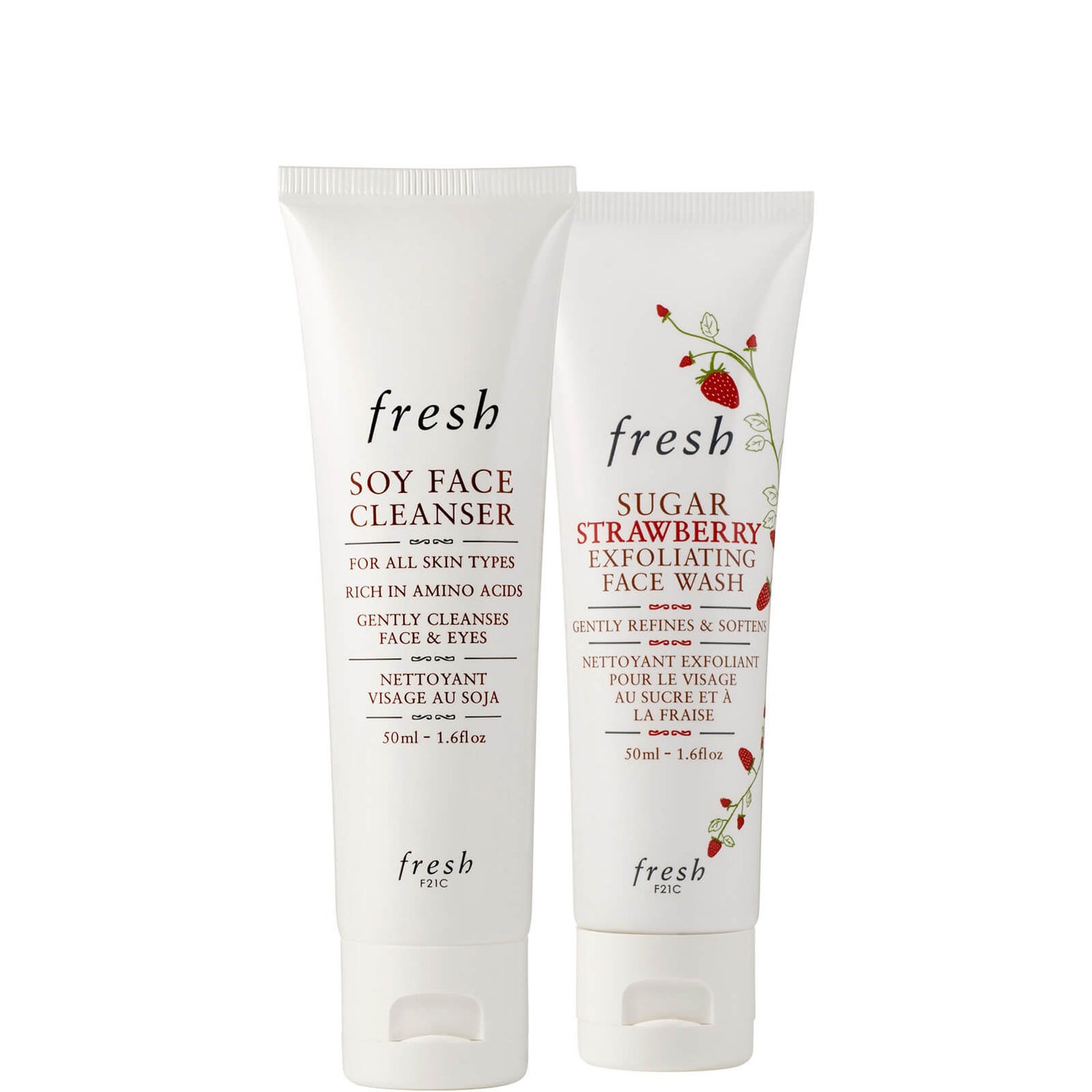 Подарочный набор для ухода за кожей лица Fresh Soy и Strawberry Cleansing Duo