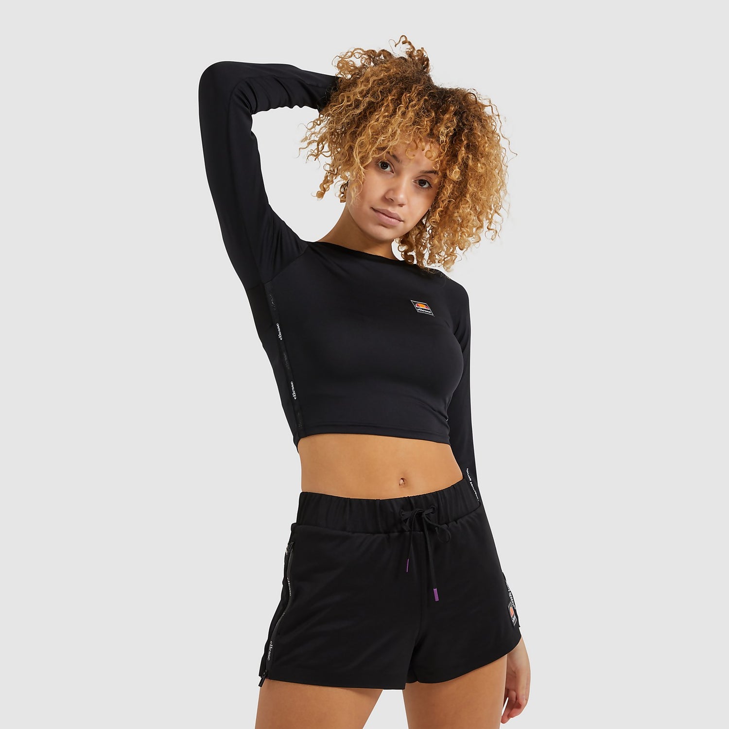 Ellesse tape panel crop hoodie hotsell