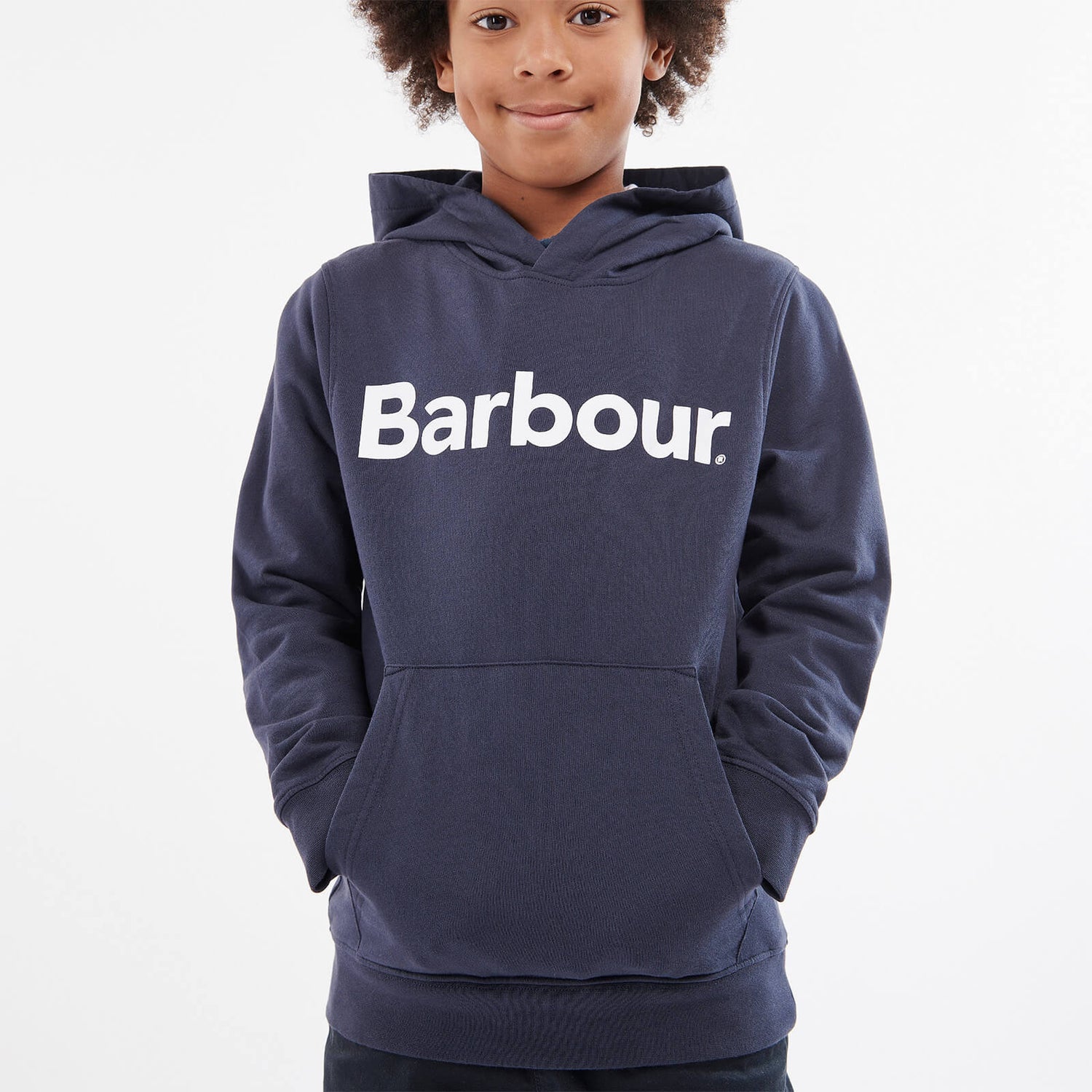 Barbour Boys' Essential Logo Hoodie - Navy -  6-7 Years