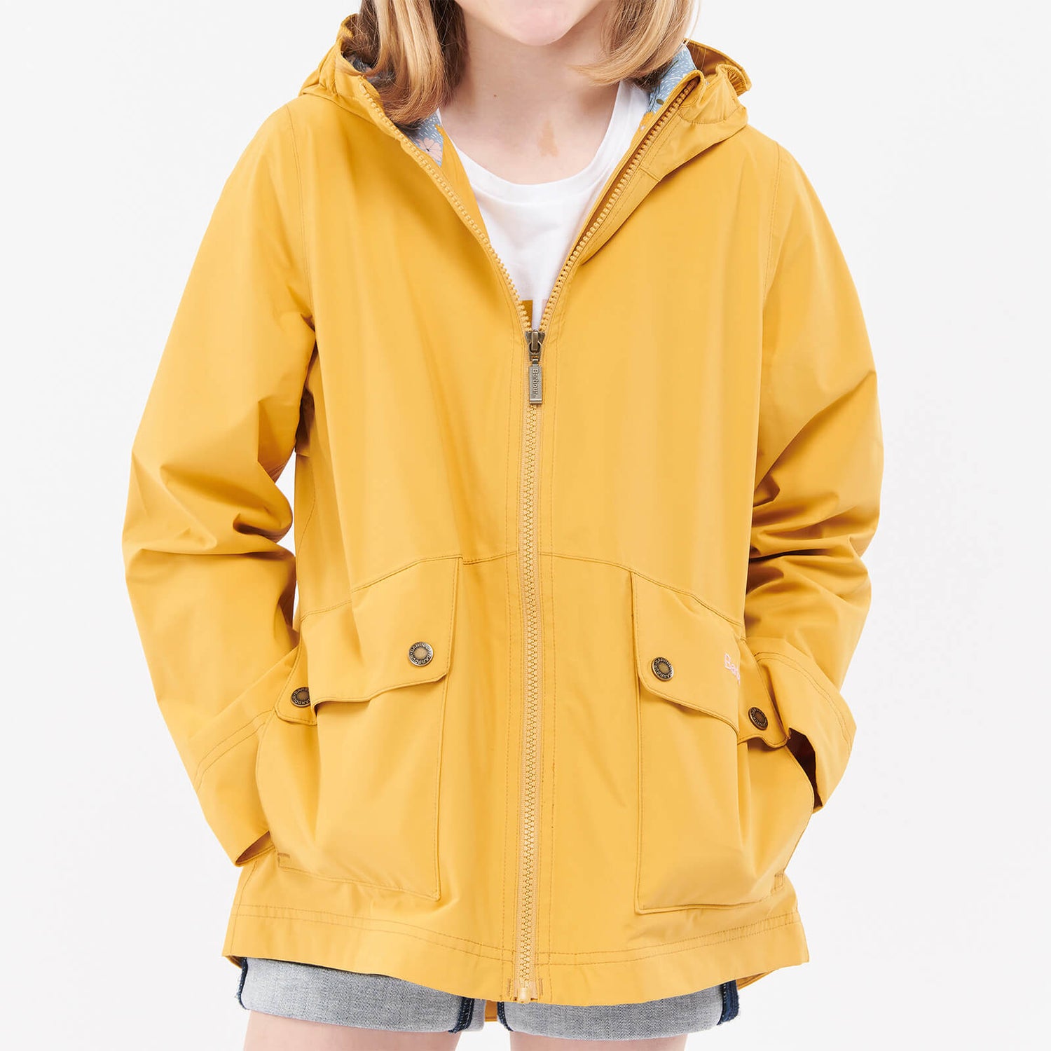 Barbour Girls' Armeria Jacket - Mustard/Folky Floral -  10-11 Years