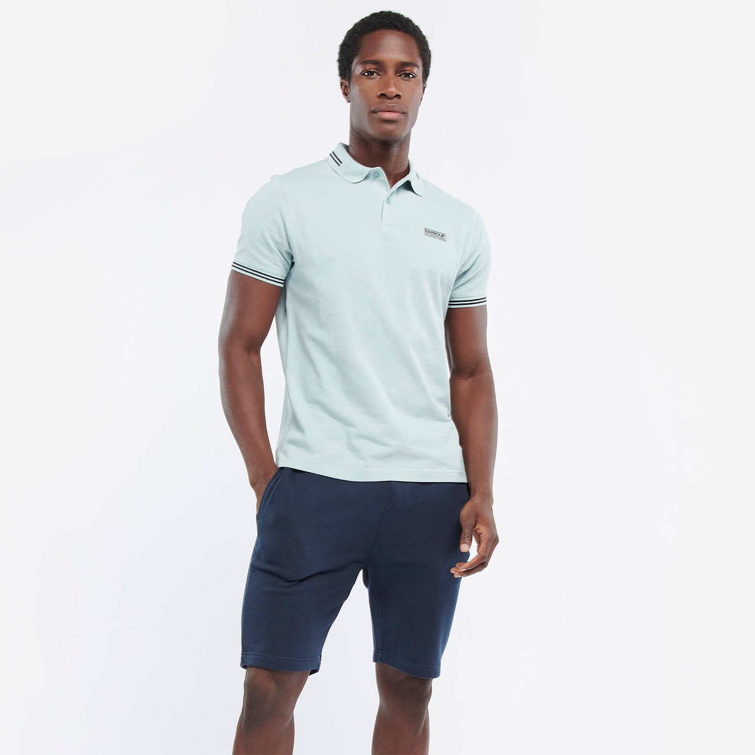 Barbour International Men's Essential Tipped Polo Shirt - Pastel Spruce