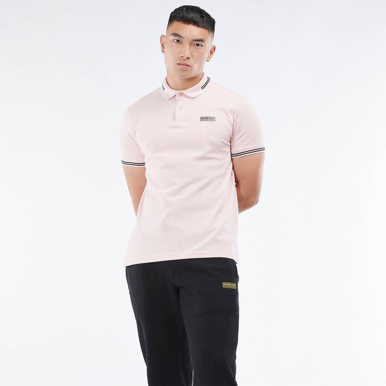 Barbour International Men's Essential Tipped Polo Shirt - Pink Cinder