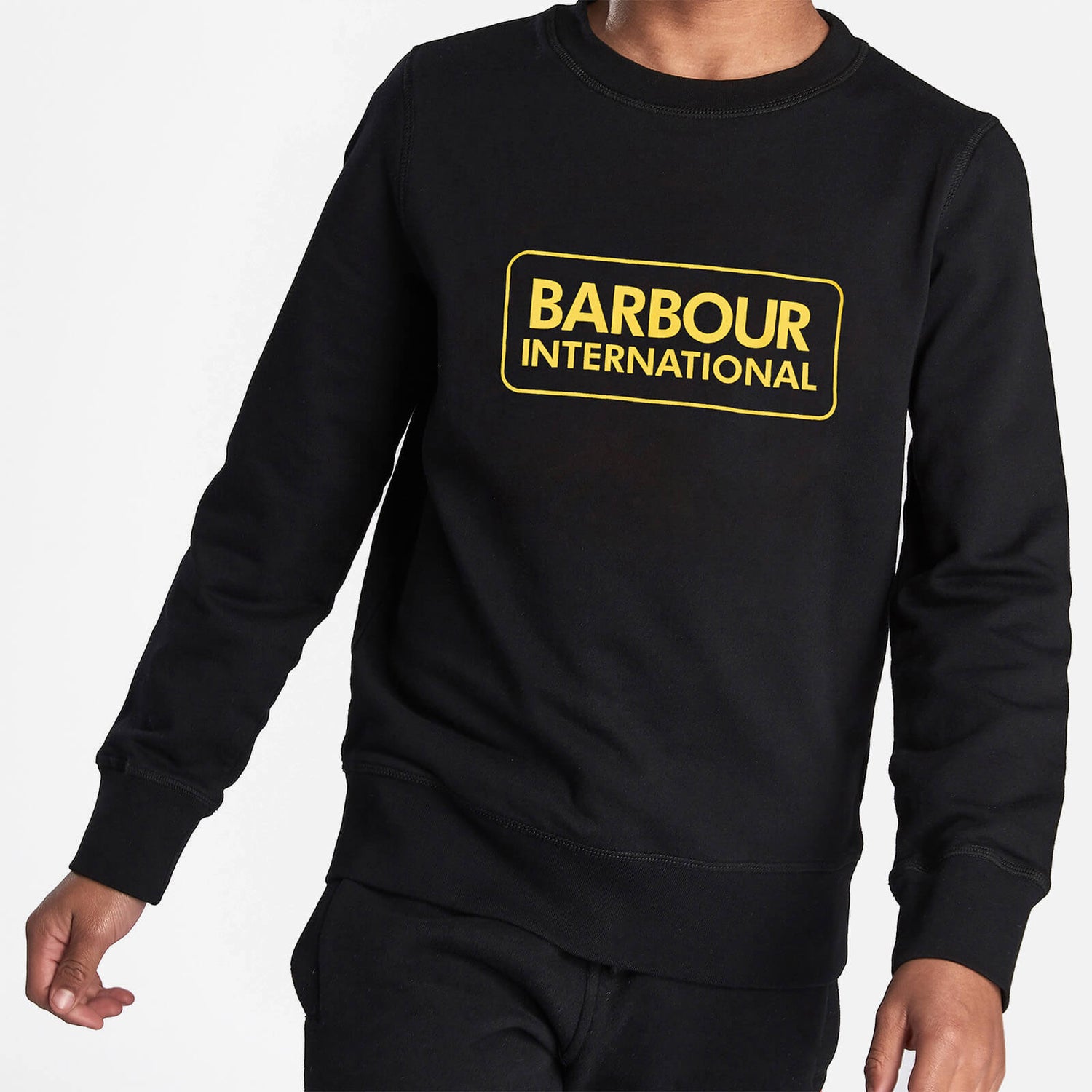 Barbour International Boys' Large Logo Crew Neck Sweatshirt - Black