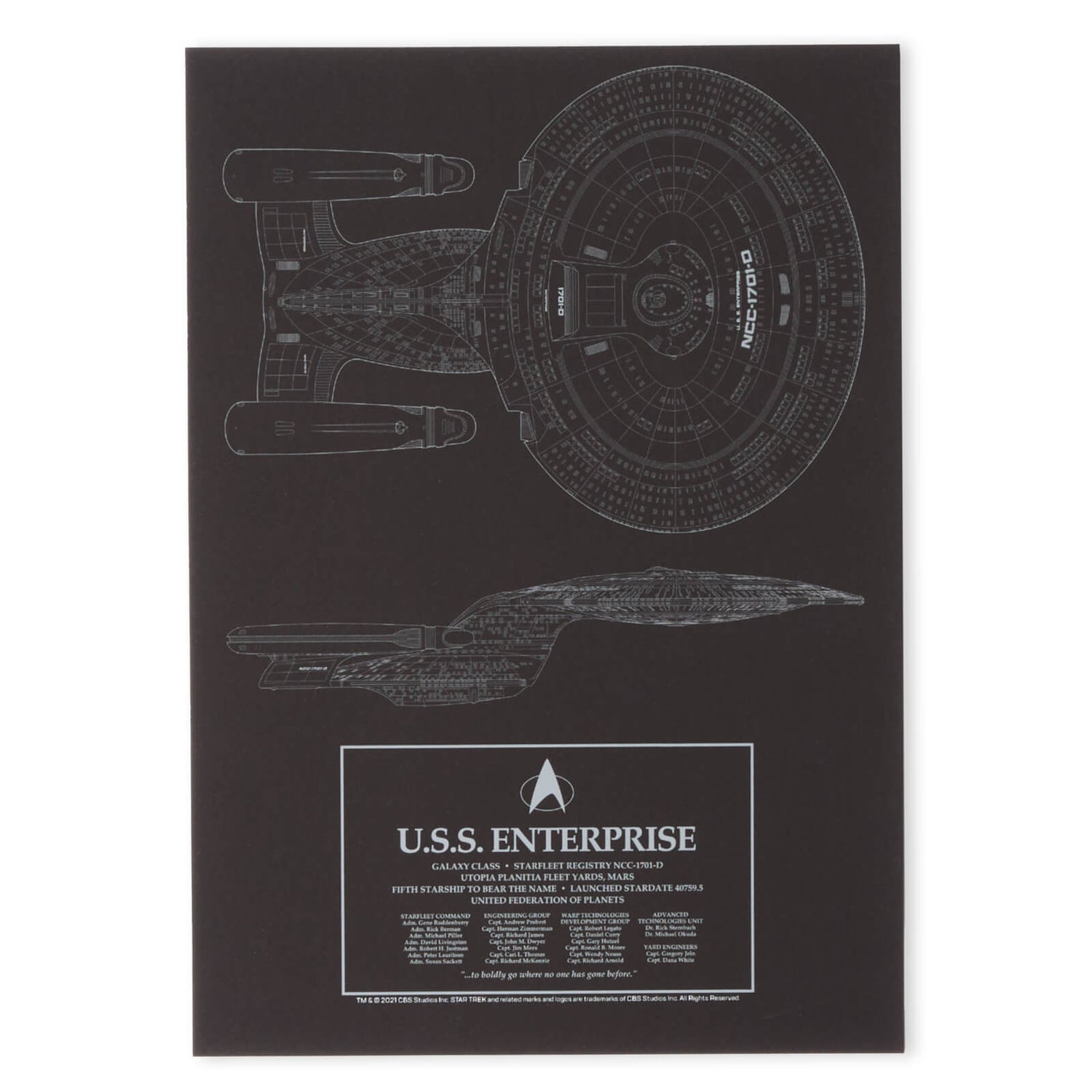 Star Trek Starfleet U.S.S. Enterprise Impression d'art Giclée