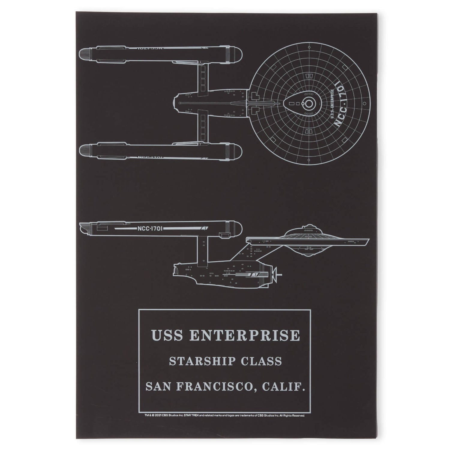 Star Trek Starfleet Original USS Enterprise Giclee Art Print - A3 - Print Only
