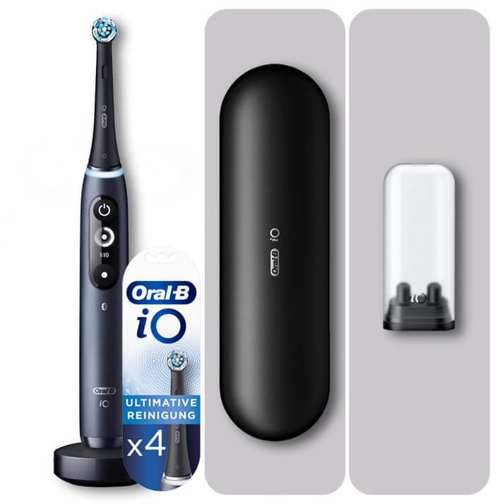 Oral-B iO 7 Elektrische Zahnbürste, Reiseetui, black onyx 