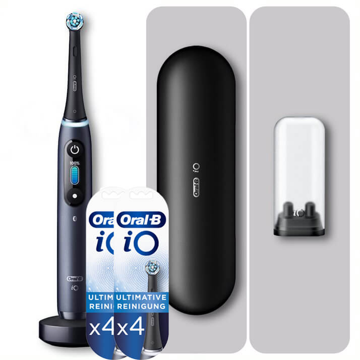 Oral-B iO 8 Elektrische Zahnbürste, Reiseetui, black onyx