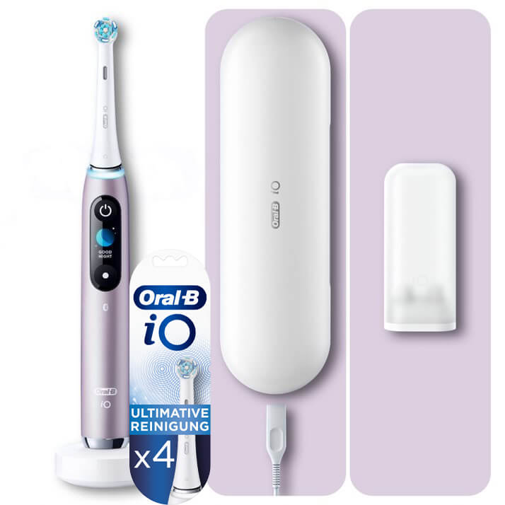 Oral-B iO 9 Elektrische Zahnbürste, Lade-Reise-Etui, rose quartz