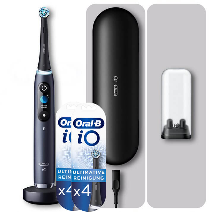 Oral-B iO 9 Elektrische Zahnbürste, Lade-Reise-Etui, black onyx