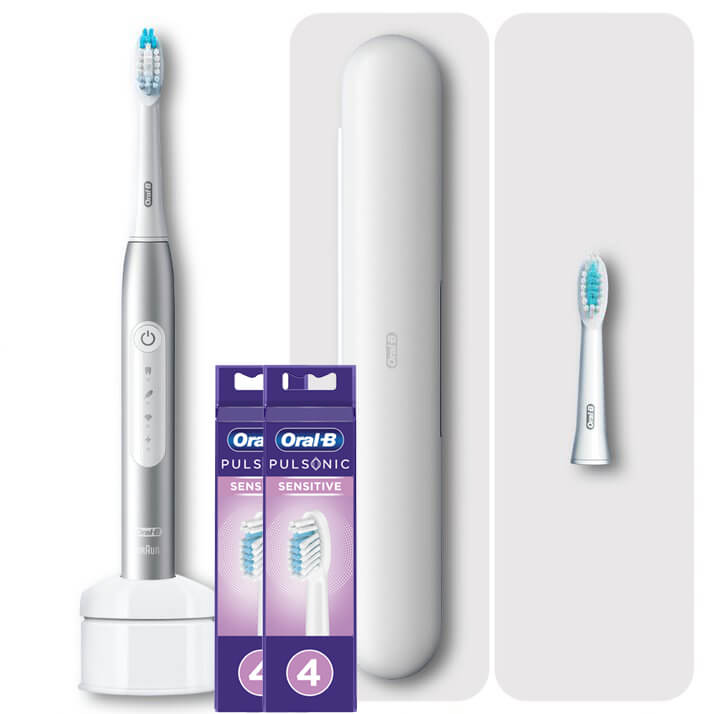 Oral-B Pulsonic Slim Luxe Oral-B Elektrische DE | 4500 Reiseetui, Schallzahnbürste, platinum