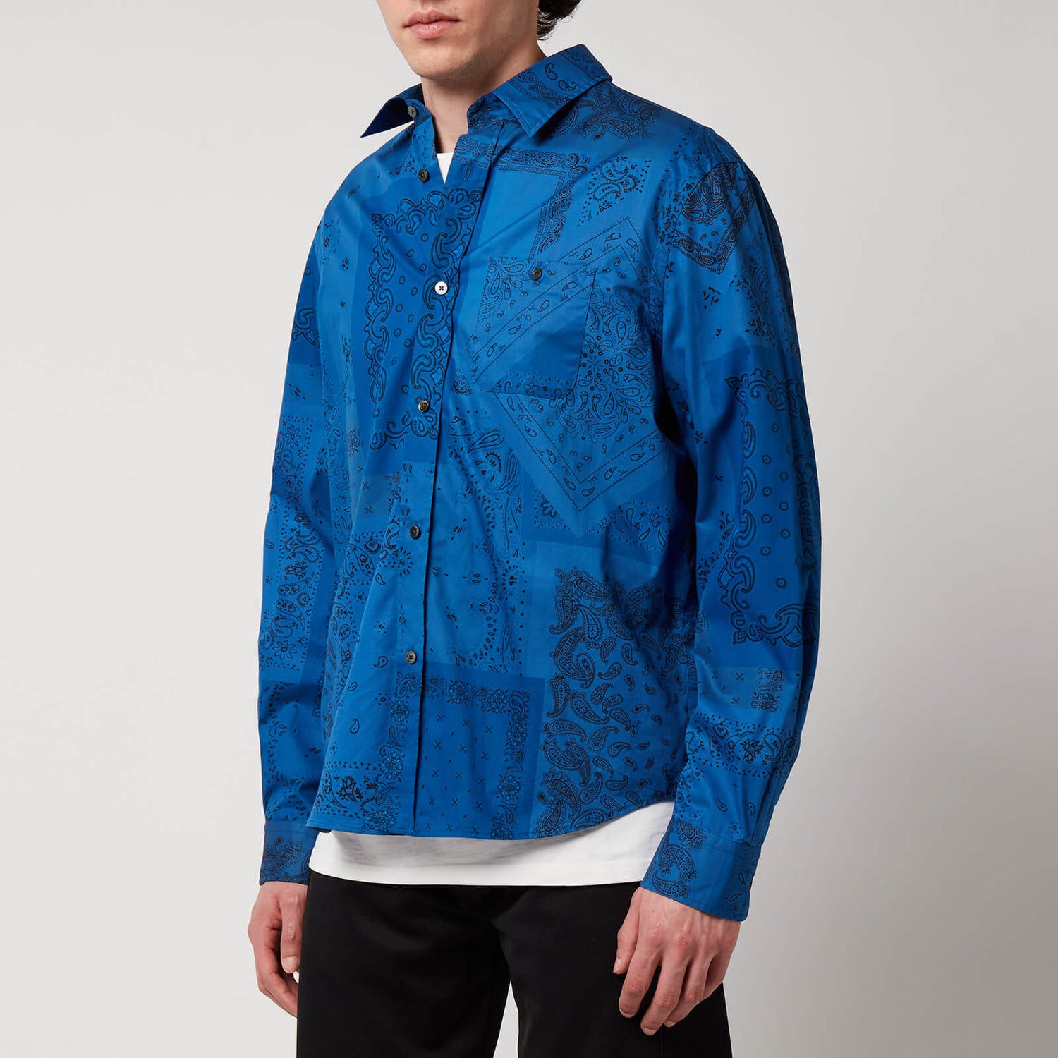 KENZO Men's Printed Casual Shirt - Royal Blue - 39/15.5inches