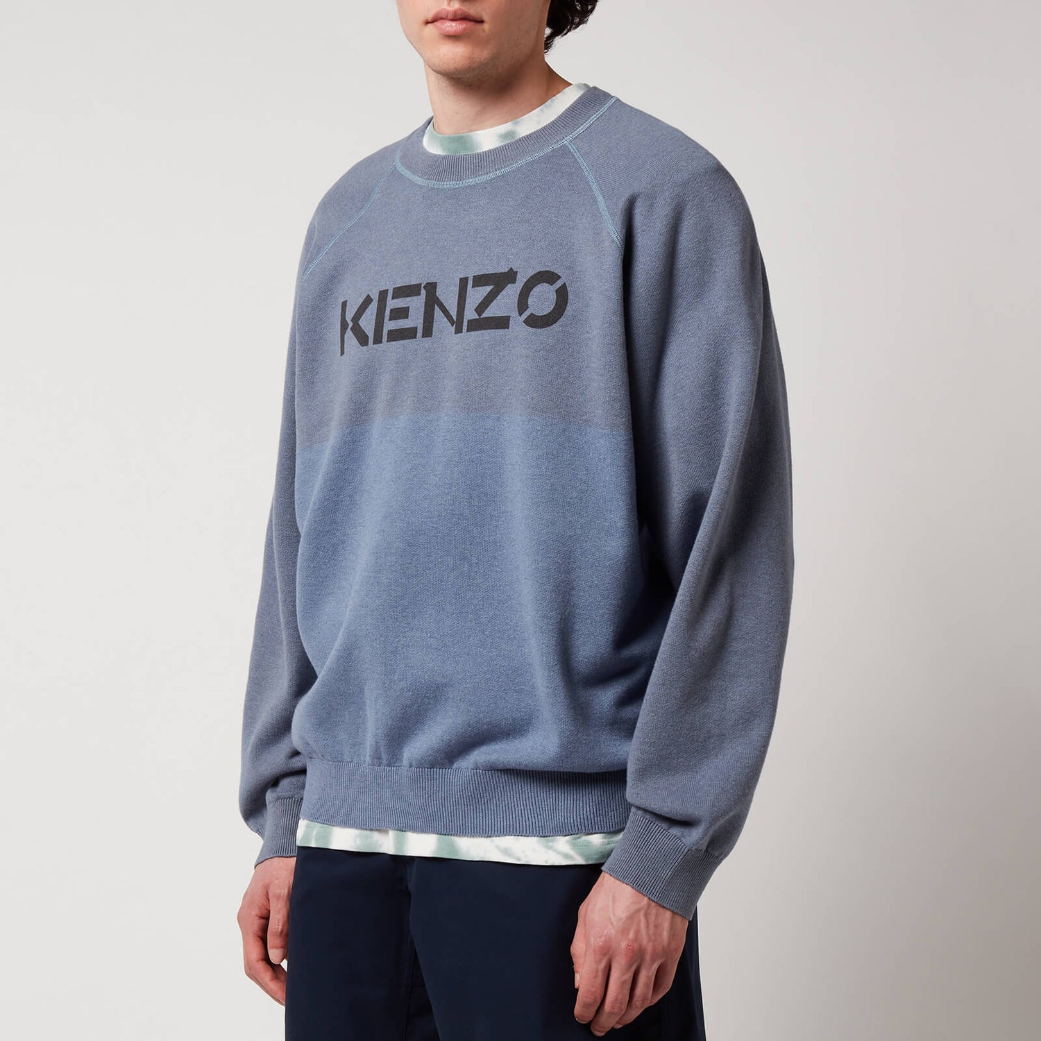 KENZO Men's Kenzo Logo Garment Dye Jumper - Glacier - M