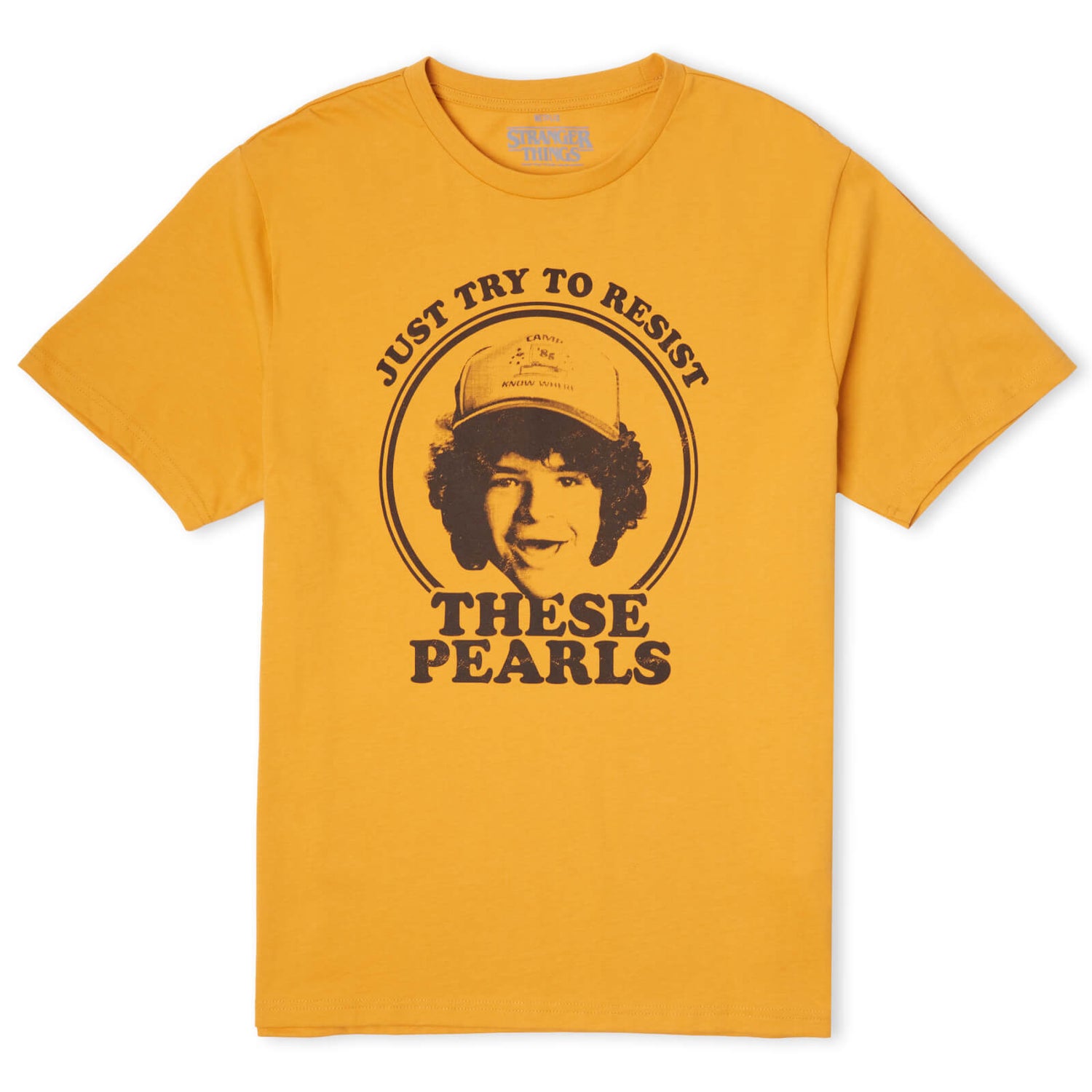 Stranger Things Dustin's Pearls Men's T-Shirt - Mustard
