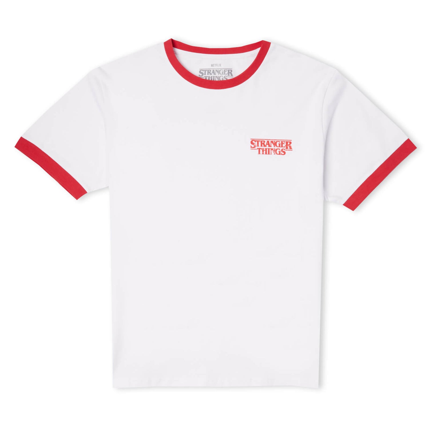 Stranger Things Biker Gang Unisex Ringer T-Shirt - White/Red