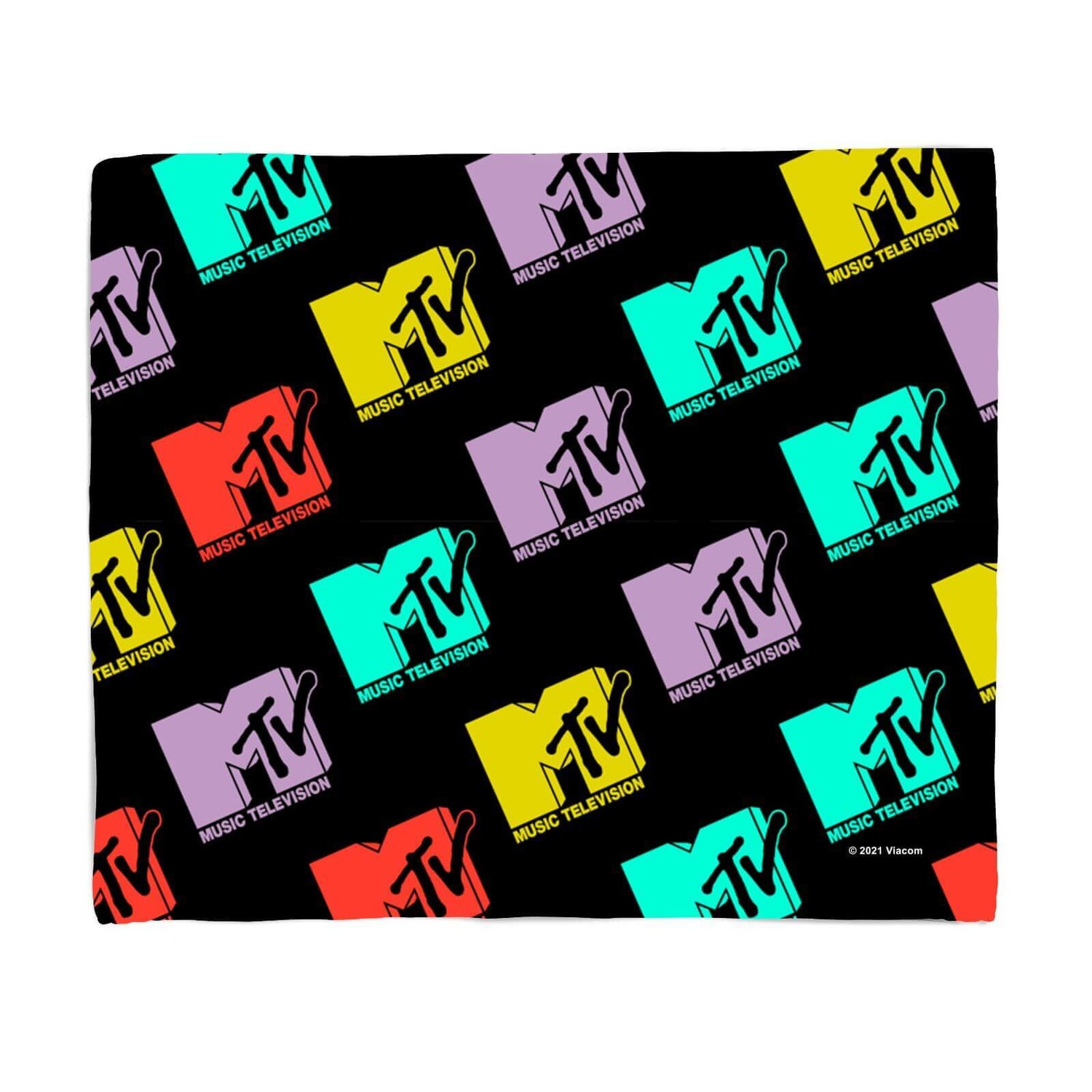 MTV Logo Pattern Fleece Blanket - Large (150cm x 200cm)