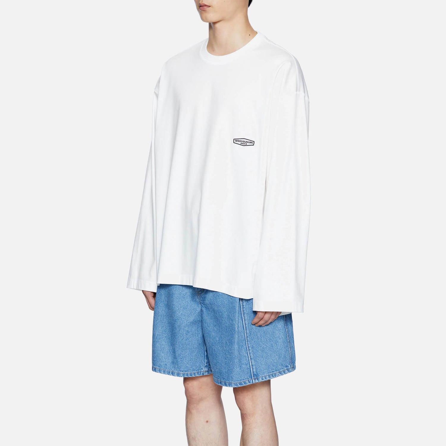 Wooyoungmi Men's Script Logo Long Sleeve T-Shirt - White - 46/S