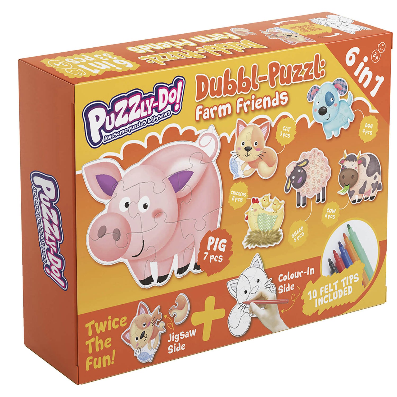 Puzzly-Do Farm Friends Dubbl-Puzzl Jigsaw and Colouring