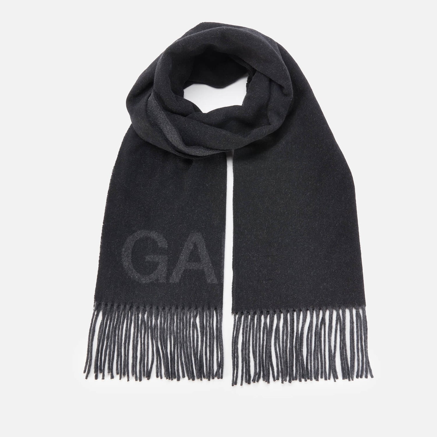 Ganni Women's Fringed Wool Scarf - Black 