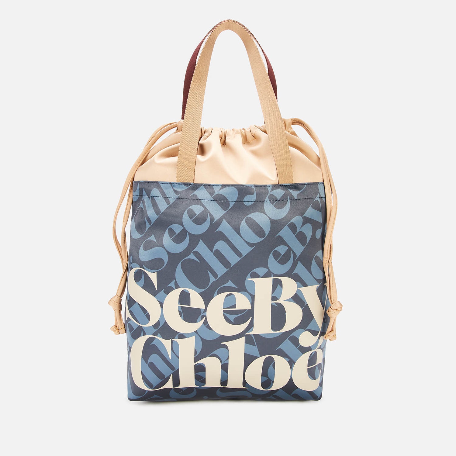 See By Chloé Women's Satin Logo Tote Bag - Ink Navy