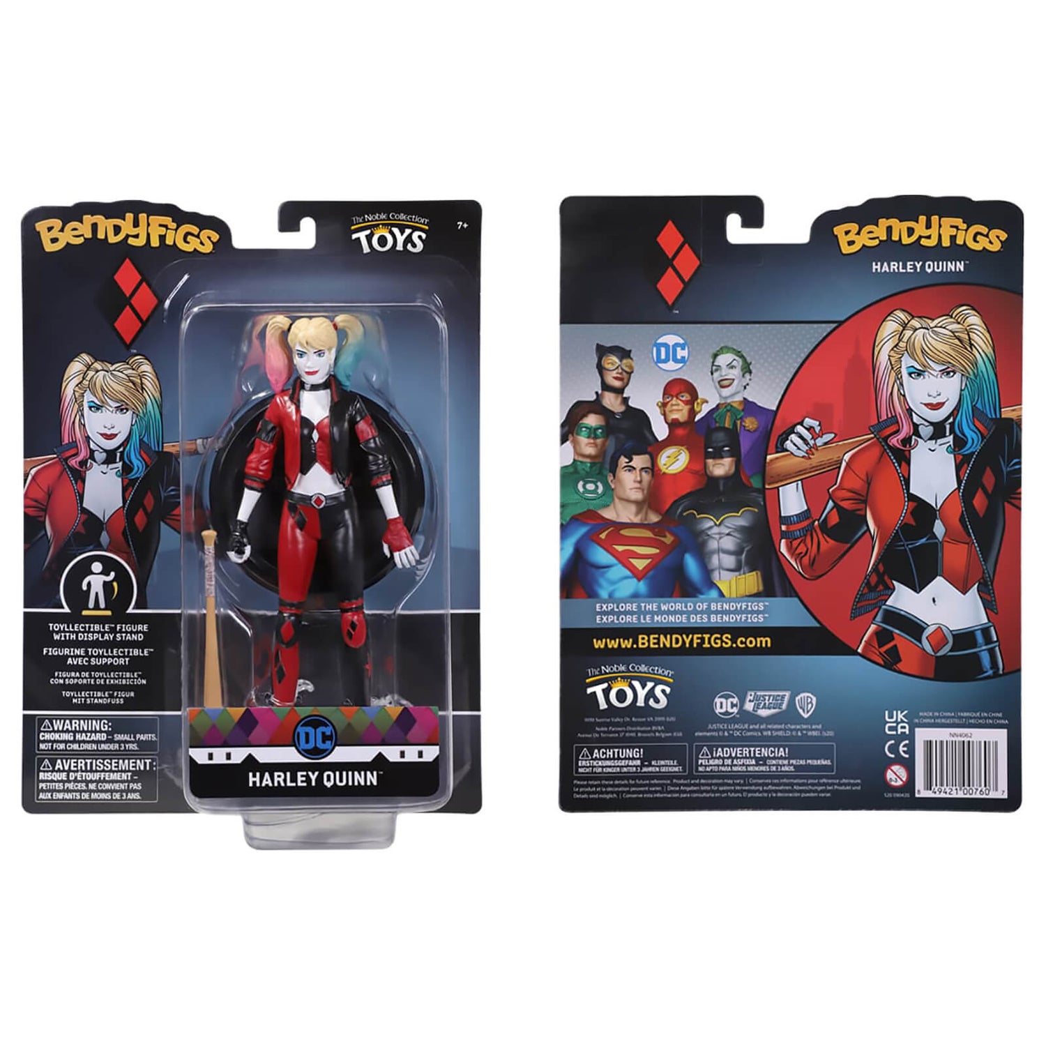 Noble Collection DC Comics: Heroes and Villains Harley Quinn Rebirth BendyFig 7.5 Inch Action Figure