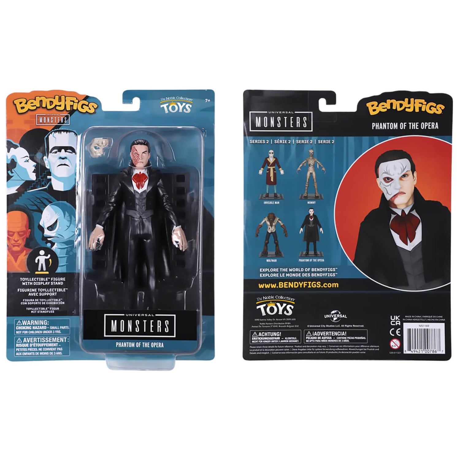 Noble Collection Universal Monsters The Phantom of the Opera BendyFig 7.5 Inch Action Figure