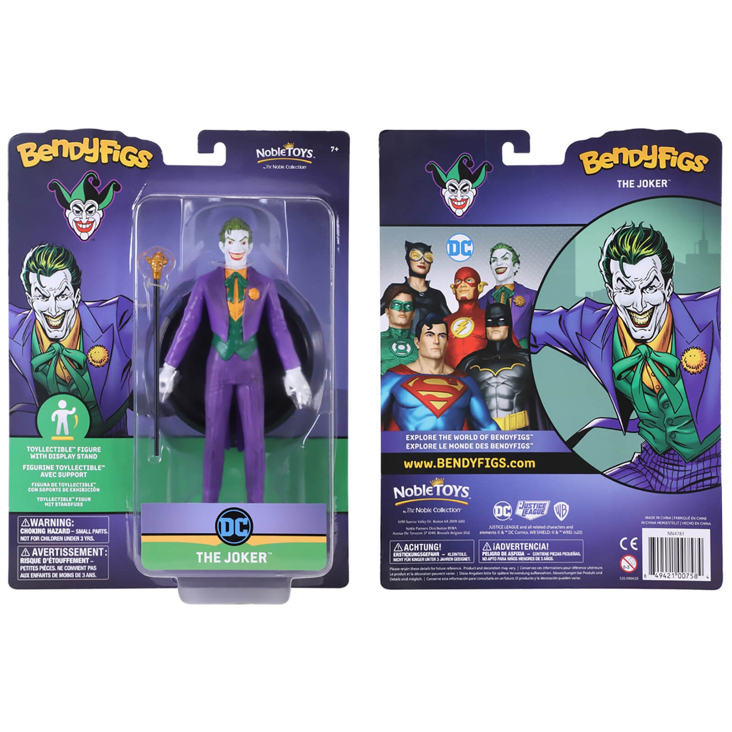 Noble Collection DC Universe Joker BendyFig 7.5 Inch Action Figure