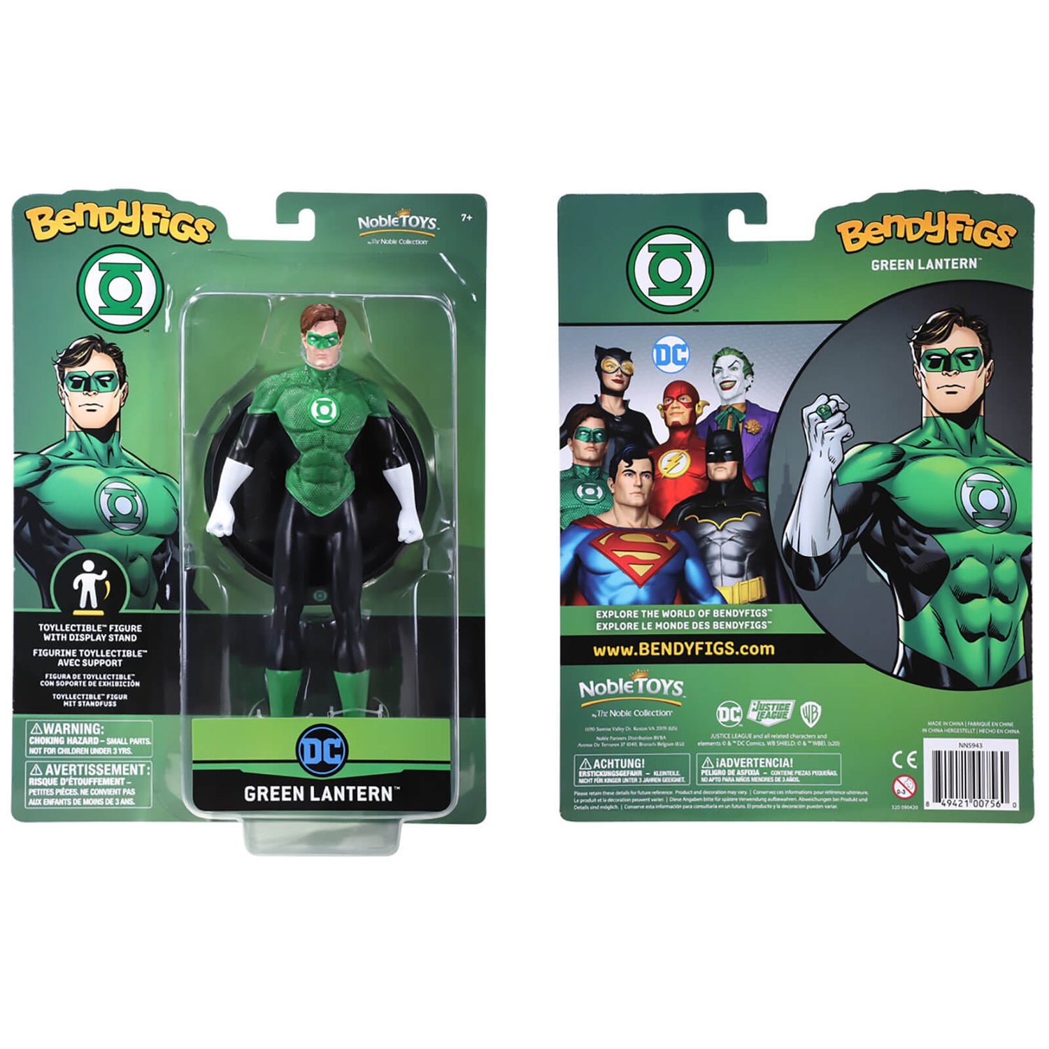 Noble Collection DC Universe Green Lantern BendyFig 7.5 Inch Action Figure