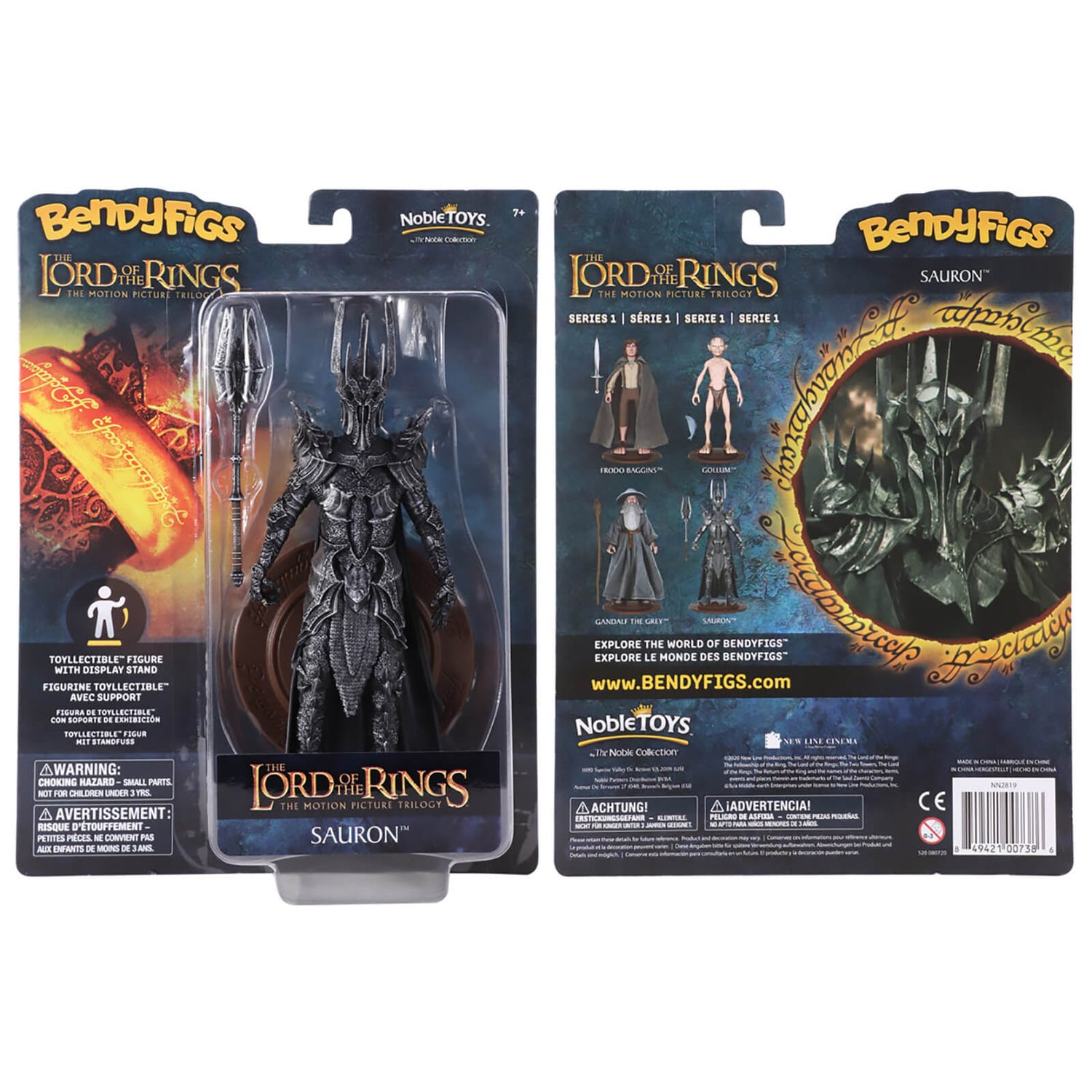 Noble Collection Lord of the Rings Sauron BendyFig 7.5 Inch Action Figure