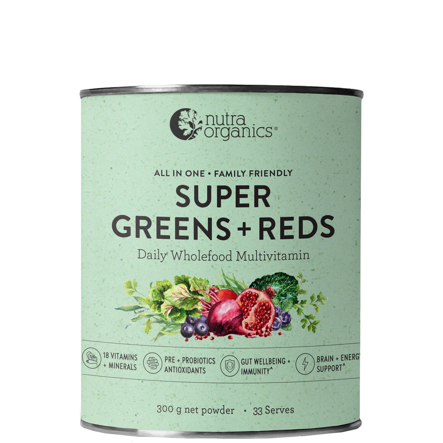 Nutra Organics Super Greens and Reds 300g
