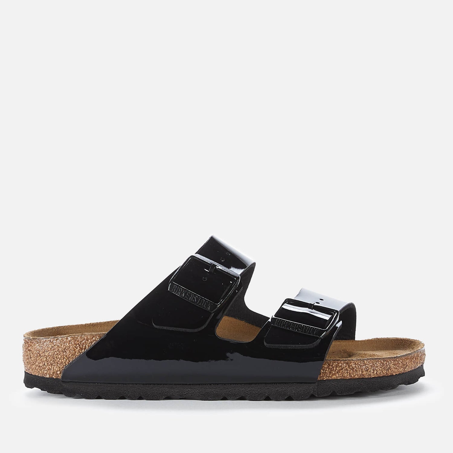 Birkenstock Women's Arizona Slim Fit Leather Double Strap Sandals - Black Patent - UK 3.5