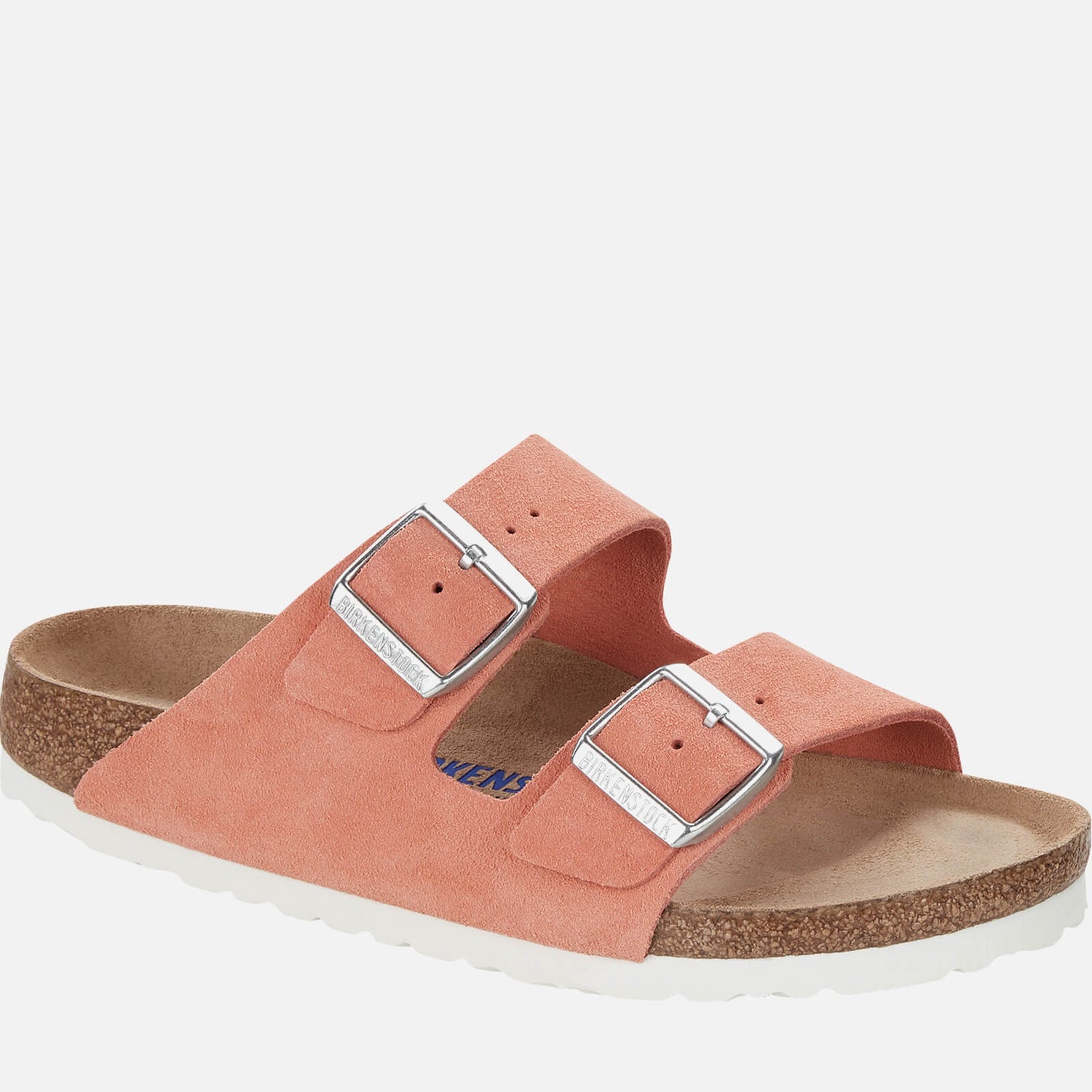 Birkenstock Women's Arizona Slim Fit Suede Double Strap Sandals - Coral Peach