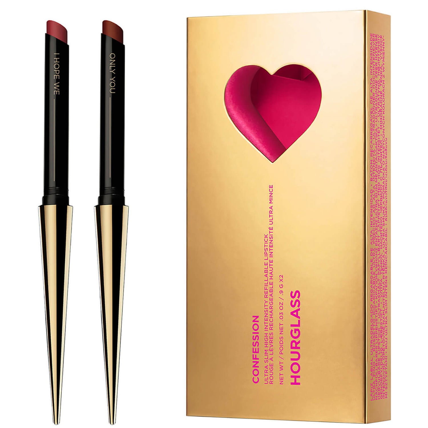 Hourglass Confession Ultra Slim High Intensity Refillable Lipstick Duo Valentines Day 2020