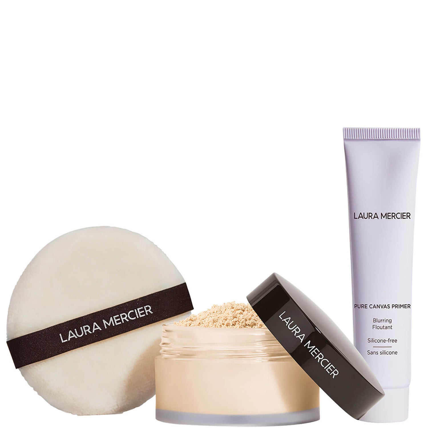 Laura Mercier Pure Canvas Primer - Blurring & Translucent Loose Setting Powder Set