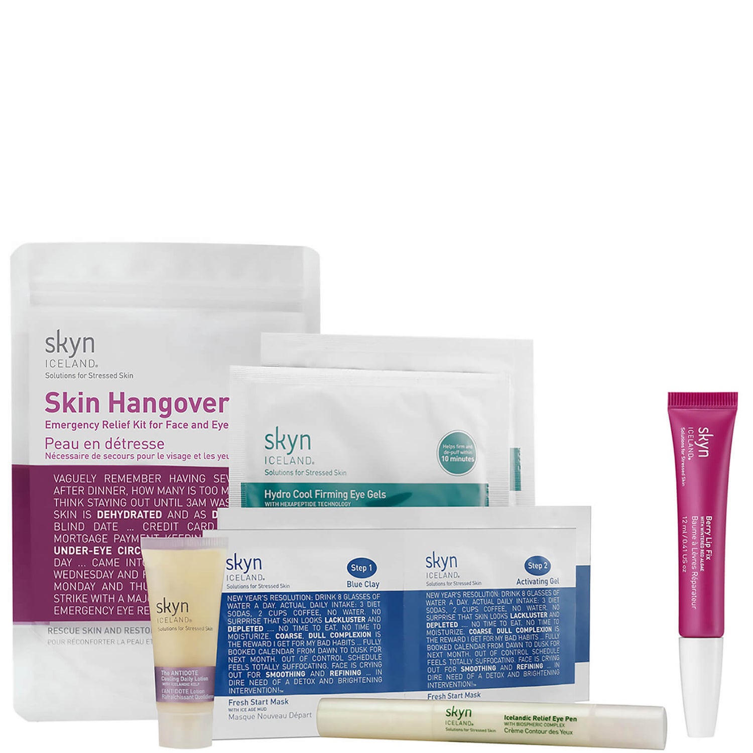 skyn ICELAND Skin Hangover Kit + Berry Lip Fix Bundle
