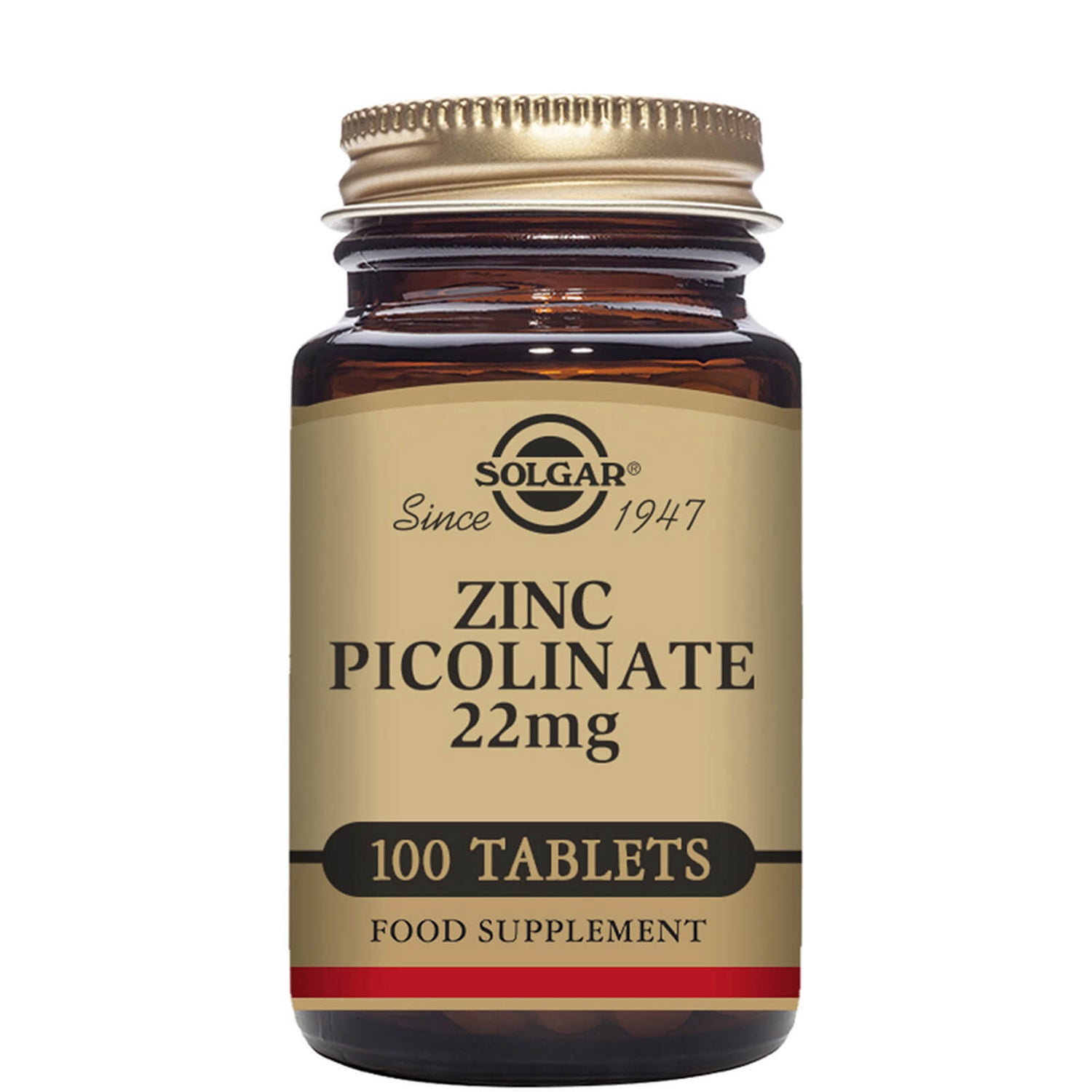 Solgar Zinc Picolinate 22mg Tablets - Pack of 100