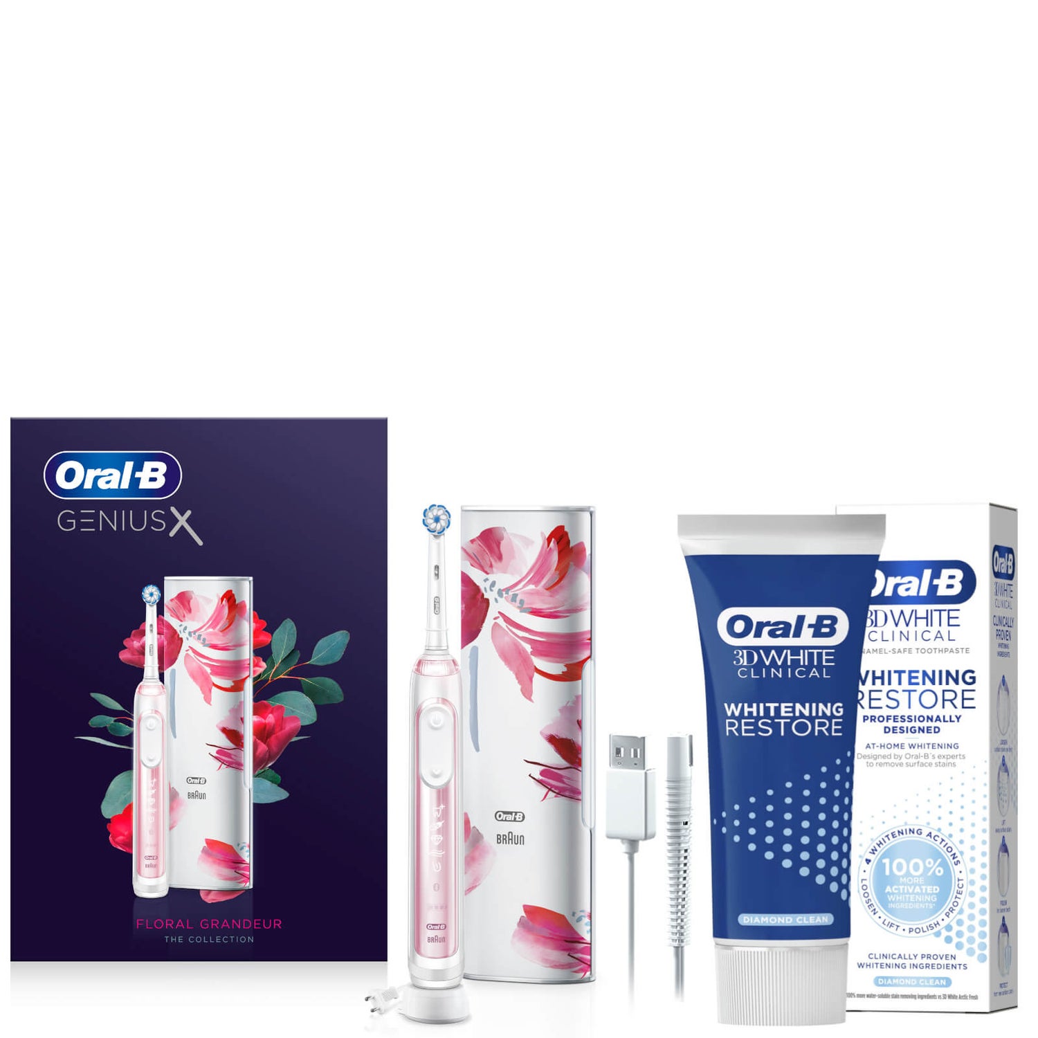 Genius X Limited Edition Electric Toothbrush Blush Pink + Free 3D White Toothpaste