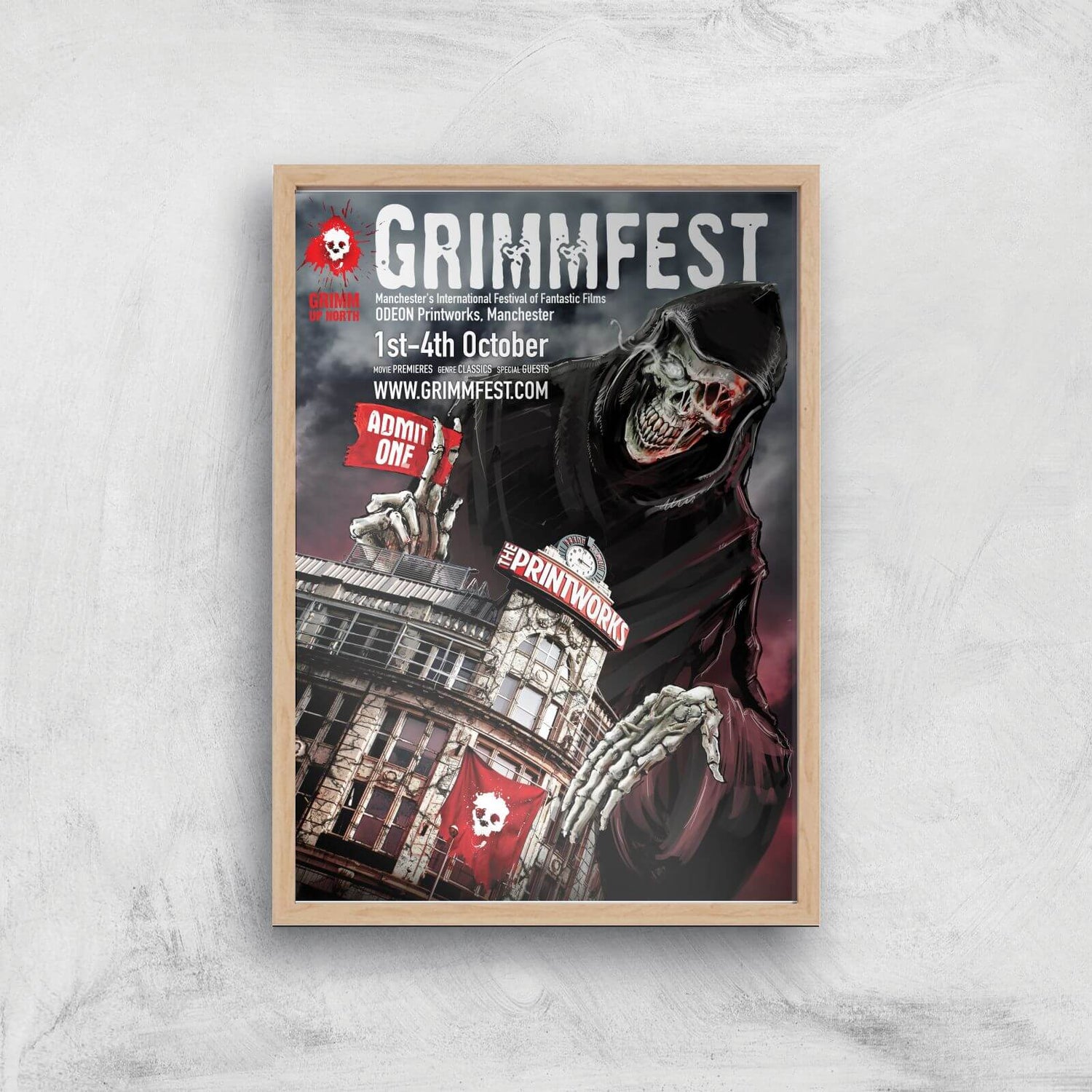 Grimmfest 2015 Poster Giclée Art Print - A2 - Wooden Frame