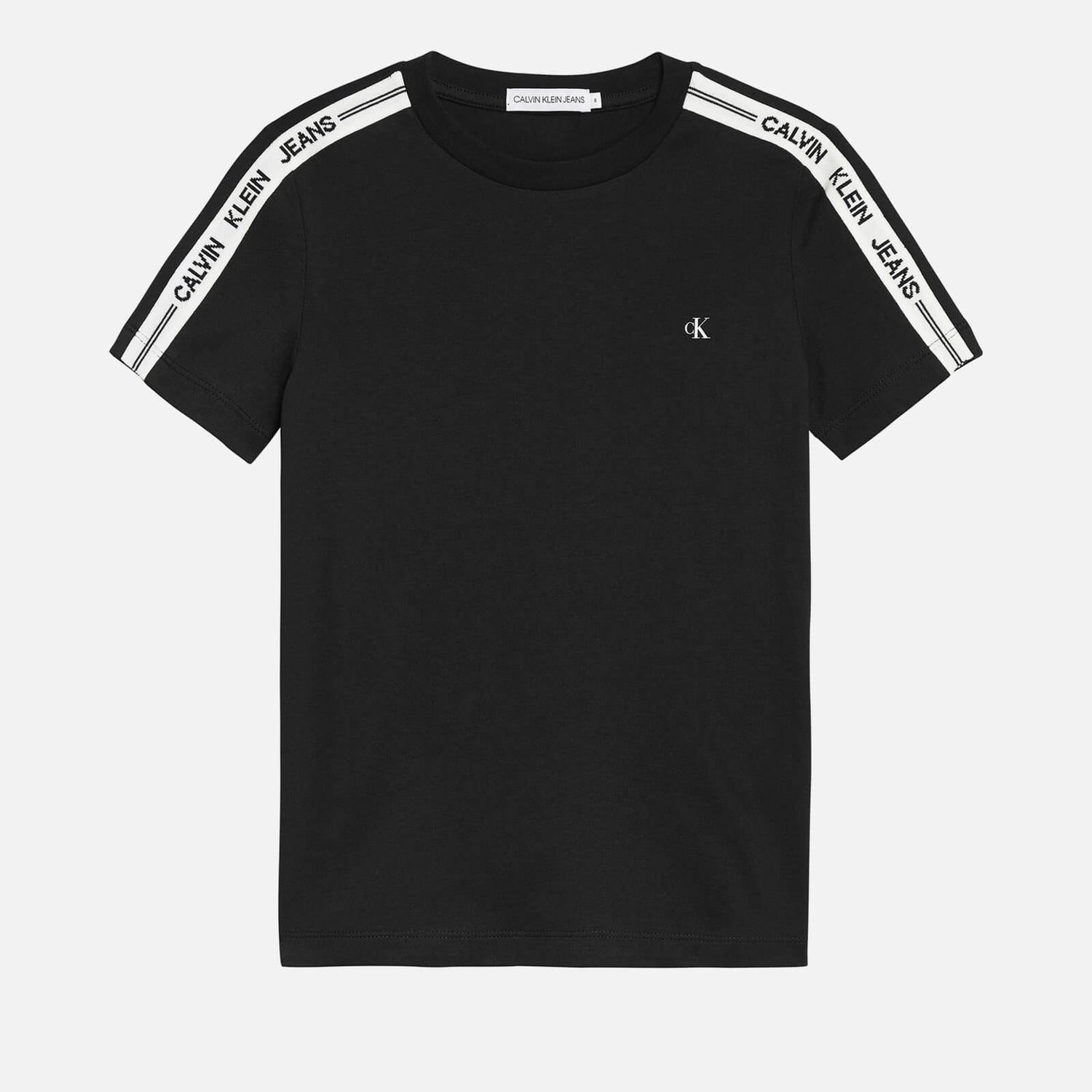 Calvin Klein Boys' Intarsia Sleeve Fitted T-shirt - Black